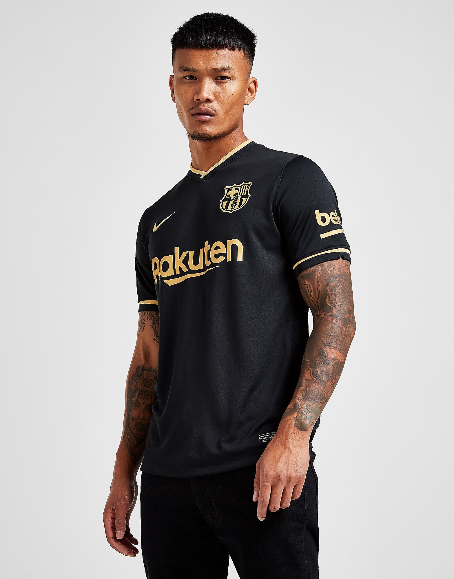 

Nike FC Barcelona 2020/21 Away Shirt - Black/Metallic Gold/Gold - Mens, Black/Metallic Gold/Gold