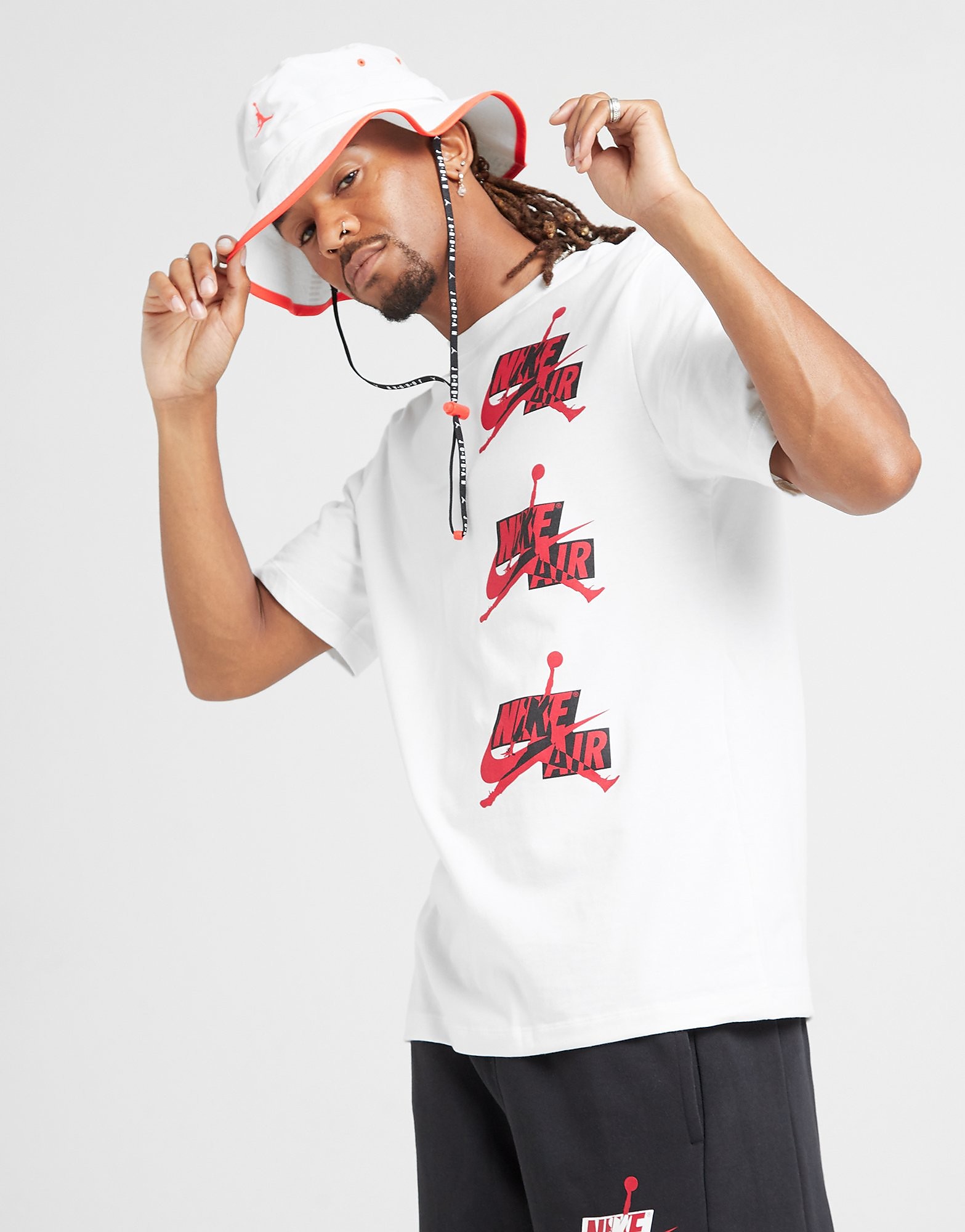 

Jordan Jumpman Repeat Logo T-Shirt - White/Red - Mens, White/Red