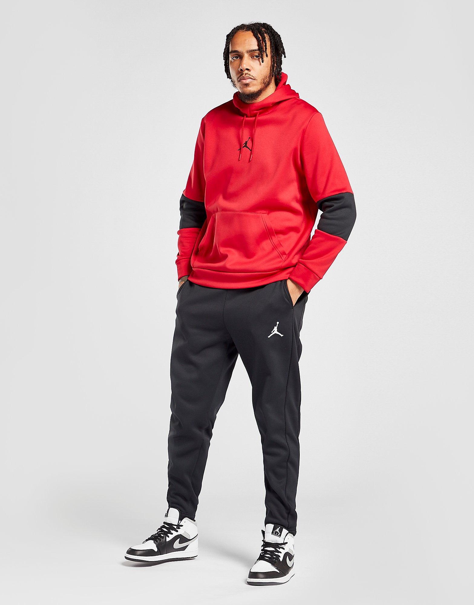 Jordan Therma Fleece Track Pants - Black/Black/White - Mens, Black/Black/White