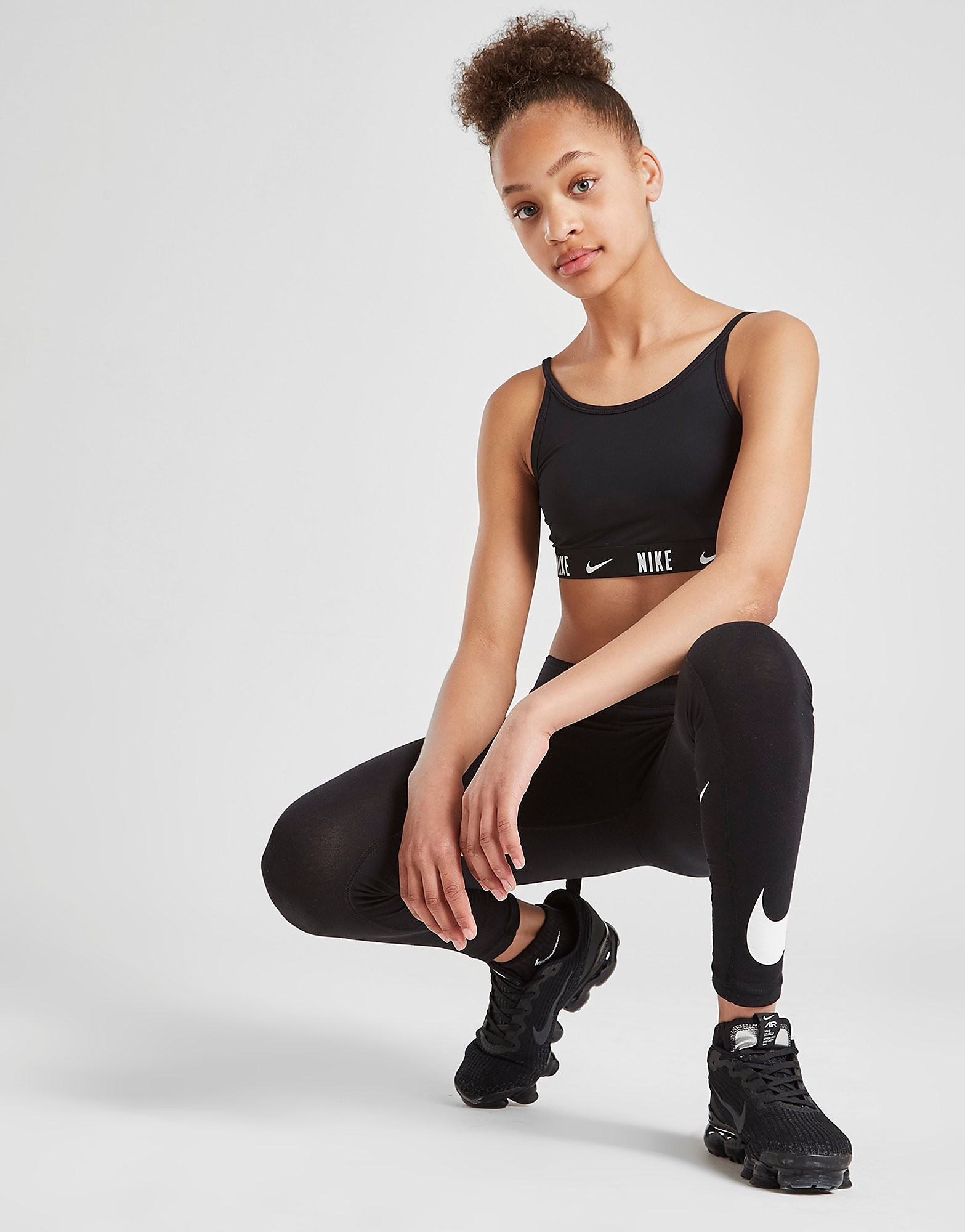 

Nike Girls' Trophy Sports Bra Junior - Black/Black/White - Kids, Black/Black/White