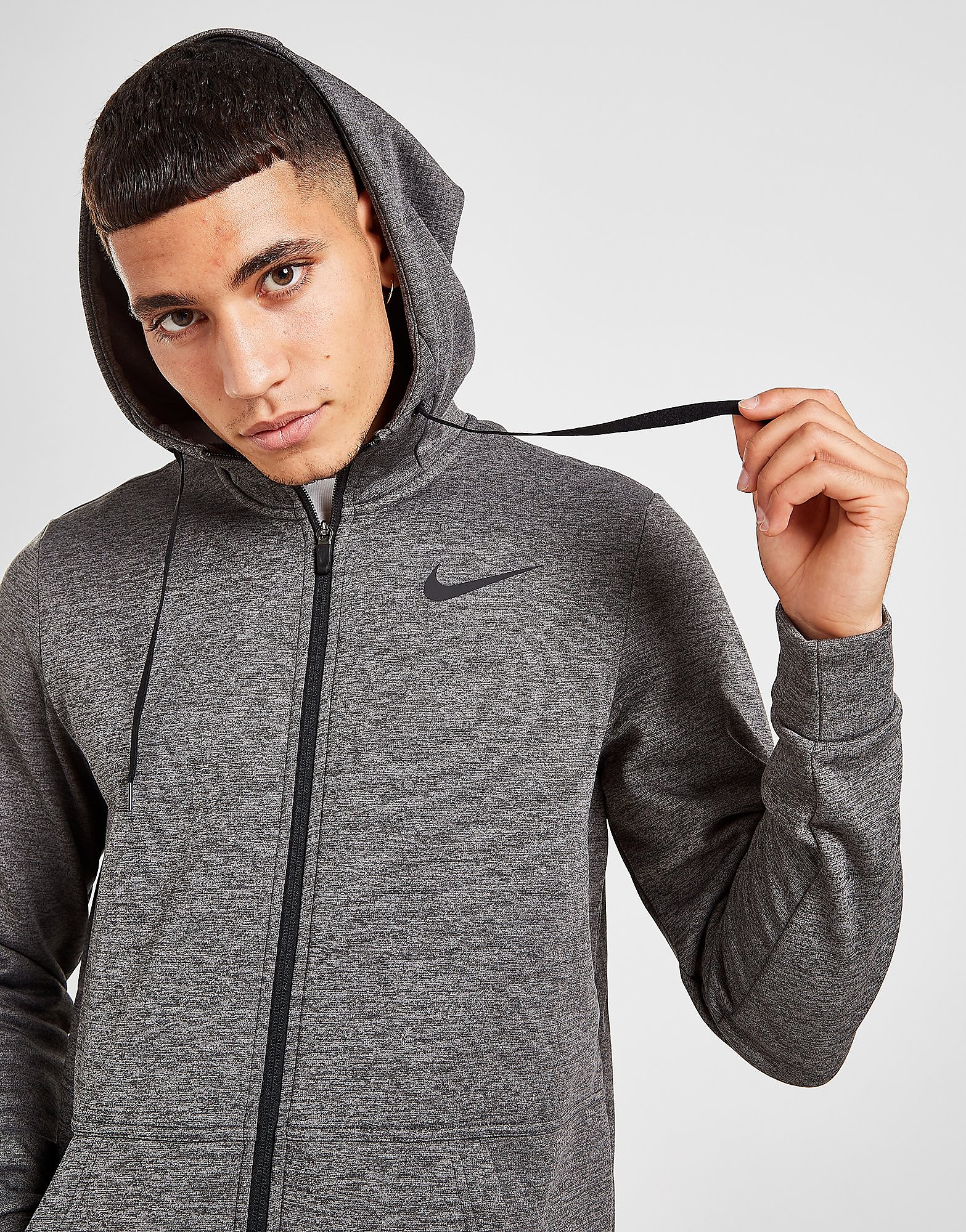 

Nike Therma Full Zip Hoodie - Only at JD - Charcoal Heather/Black - Mens, Charcoal Heather/Black