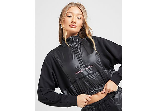 Nike Sweat 1/4 Zip Femme - Black/Black/Pink Glow, Black/Black/Pink Glow