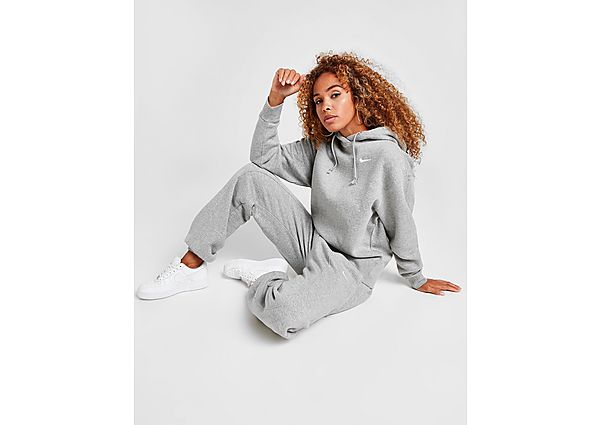Nike Sweat à capuche Fleece Femme - Dark Grey Heather/White, Dark Grey Heather/White
