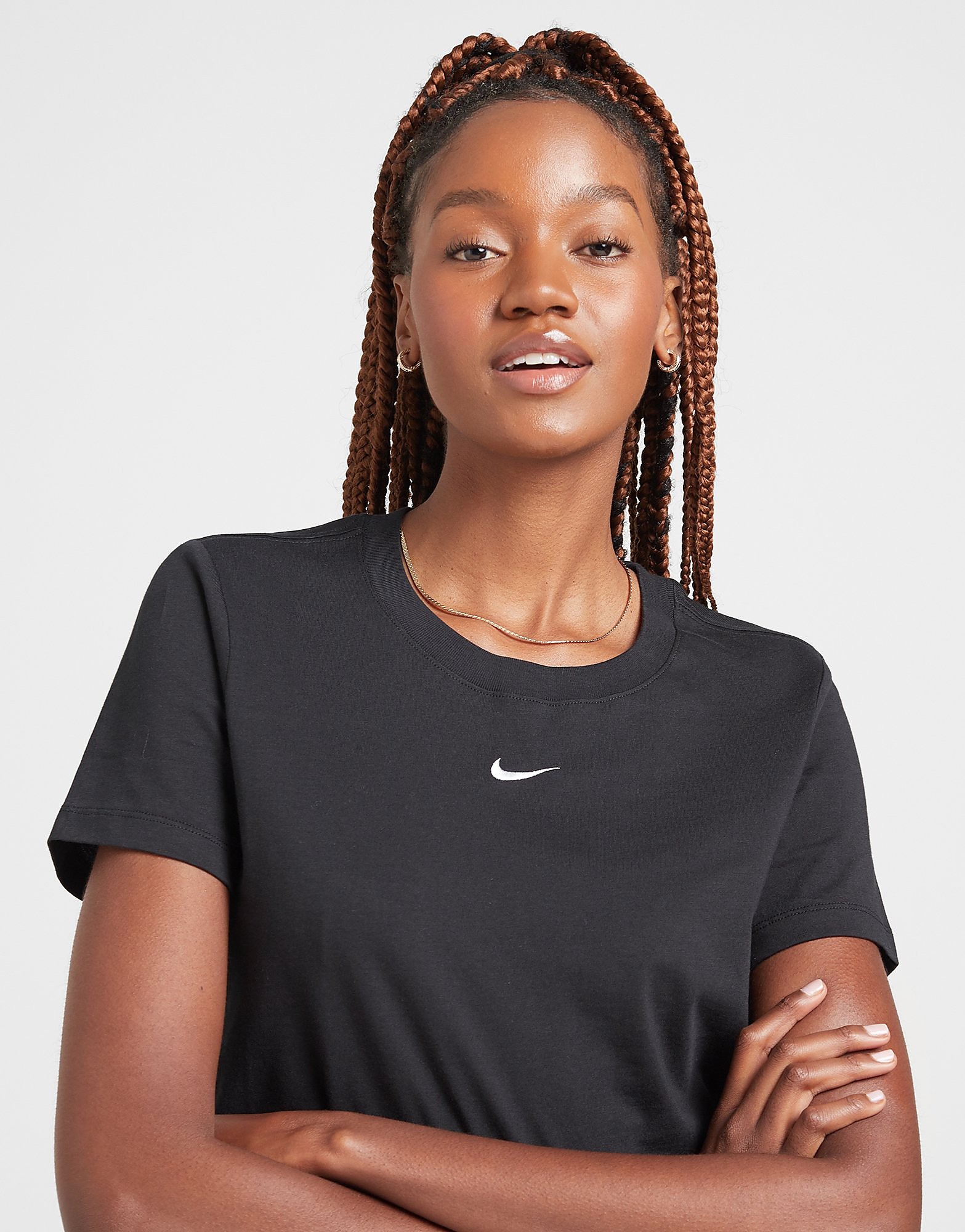 Nike Essential Logo T-Shirt - Black/White - Womens, Black/White