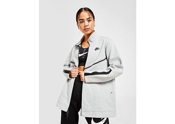 Nike Haut à zip et manches longues Nike Sportswear Tech Fleece pour Femme - Dark Grey Heather/Black,