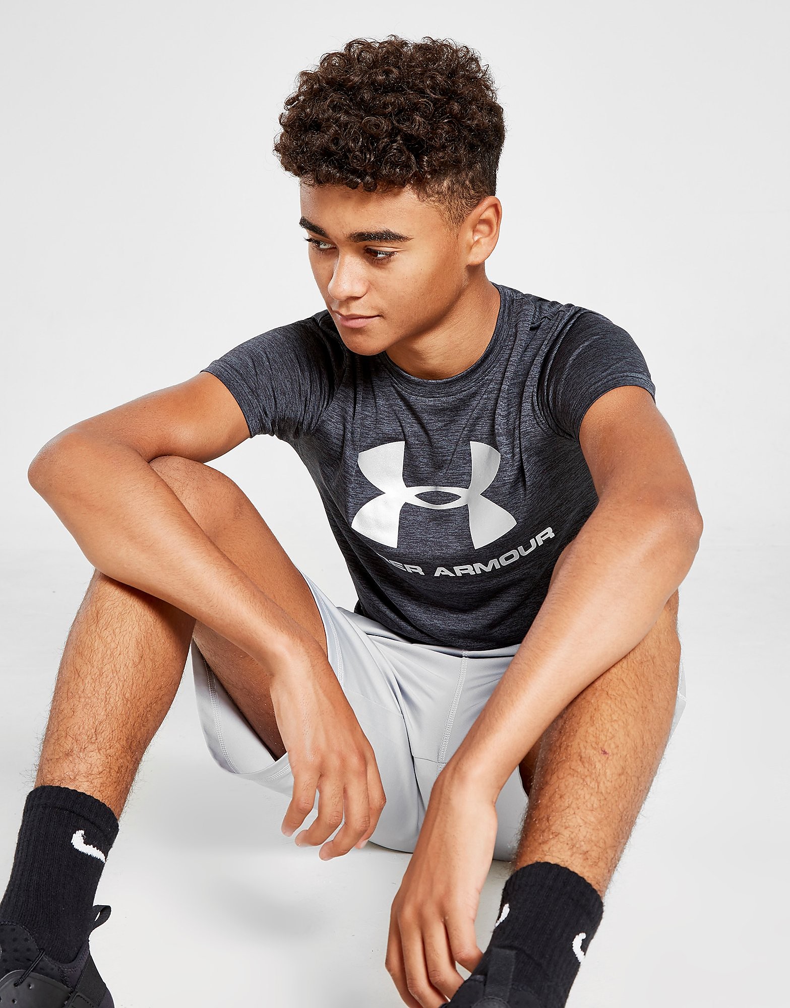 

Under Armour Sportstyle Poly T-Shirt Junior - Only at JD - Black/Grey - Kids, Black/Grey