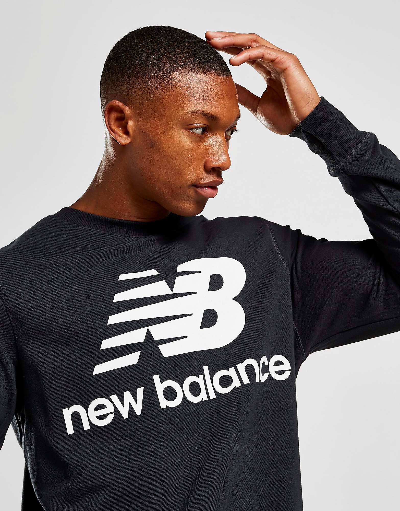 

New Balance Core Sweatshirt - Black/White - Mens, Black/White