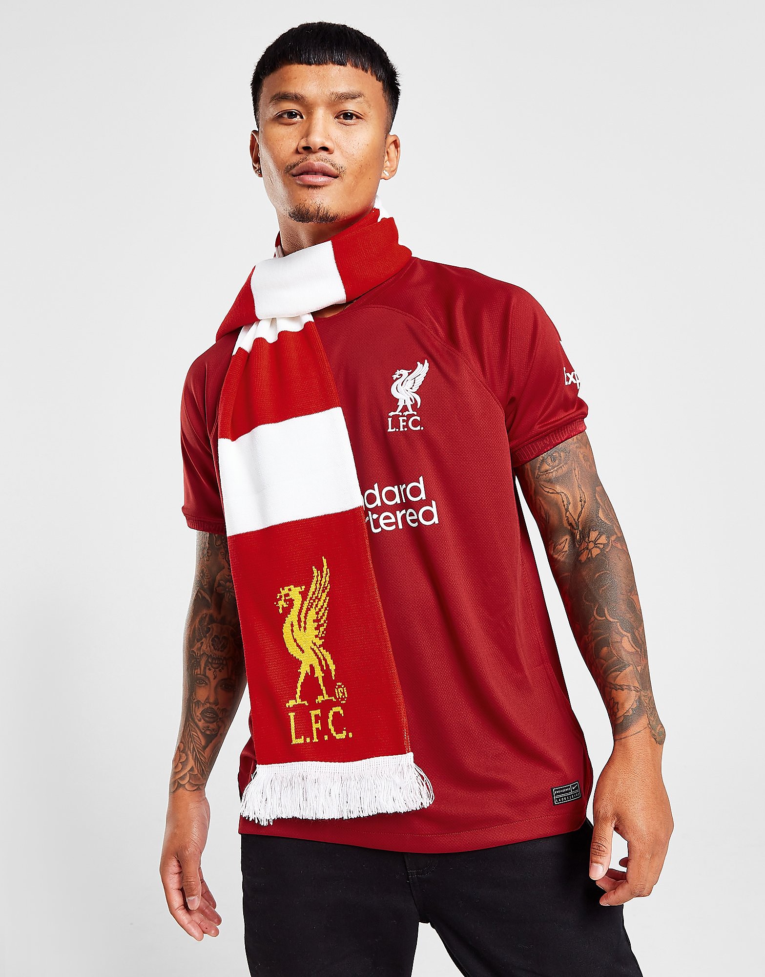 

47 Brand Liverpool FC Bar Scarf - Red/White - Mens, Red/White