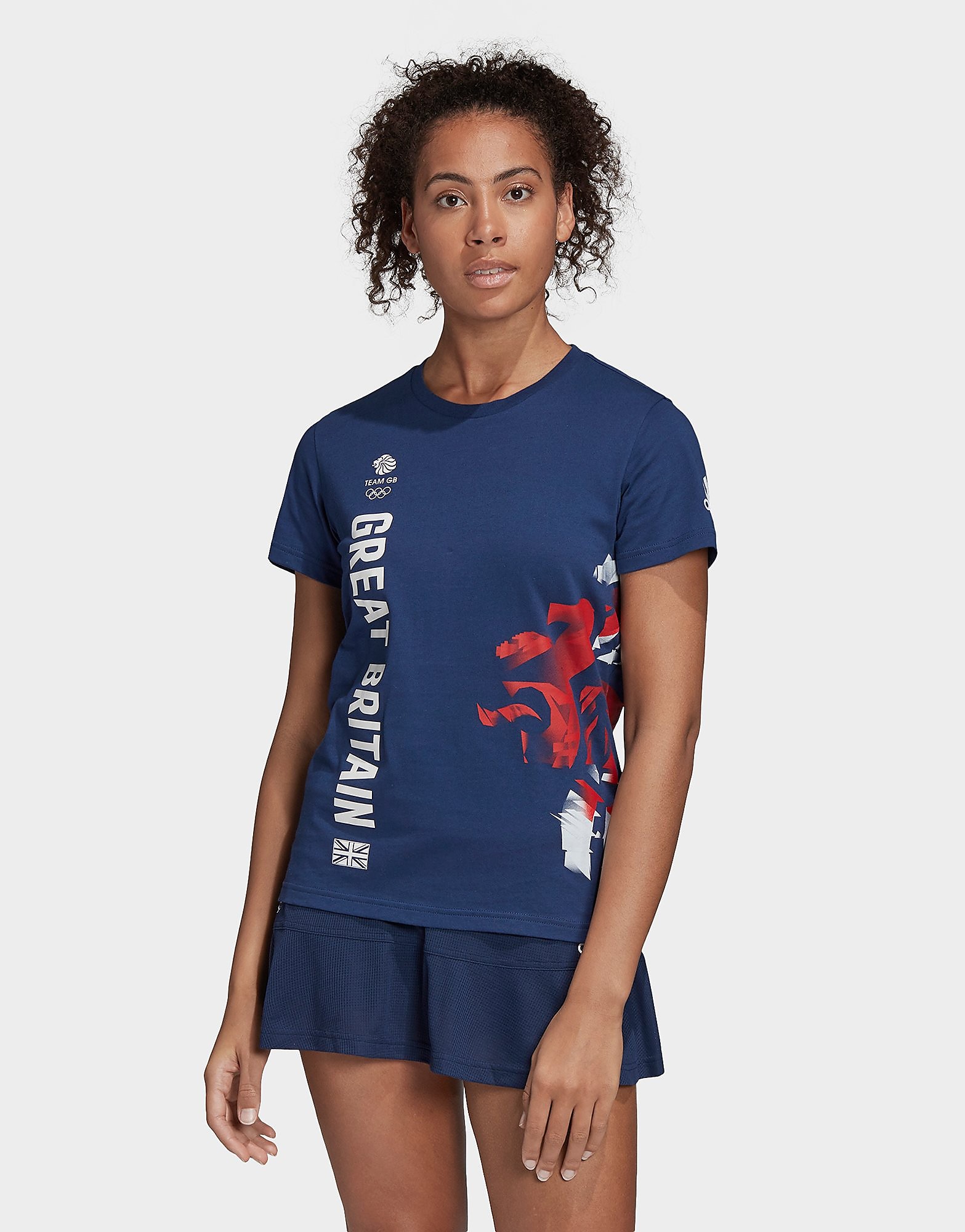 Adidas Team GB Olympics Graphic T-Shirt Dam, Blå