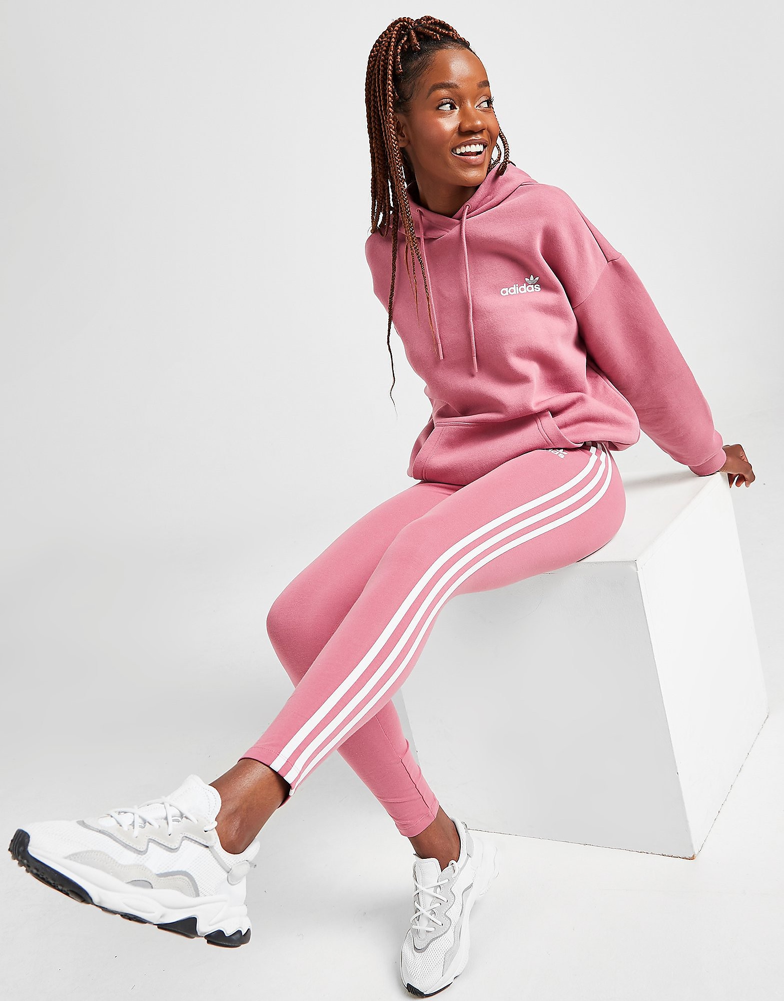 

adidas Originals 3-Stripes Linear Leggings - Only at JD - Pink - Womens, Pink