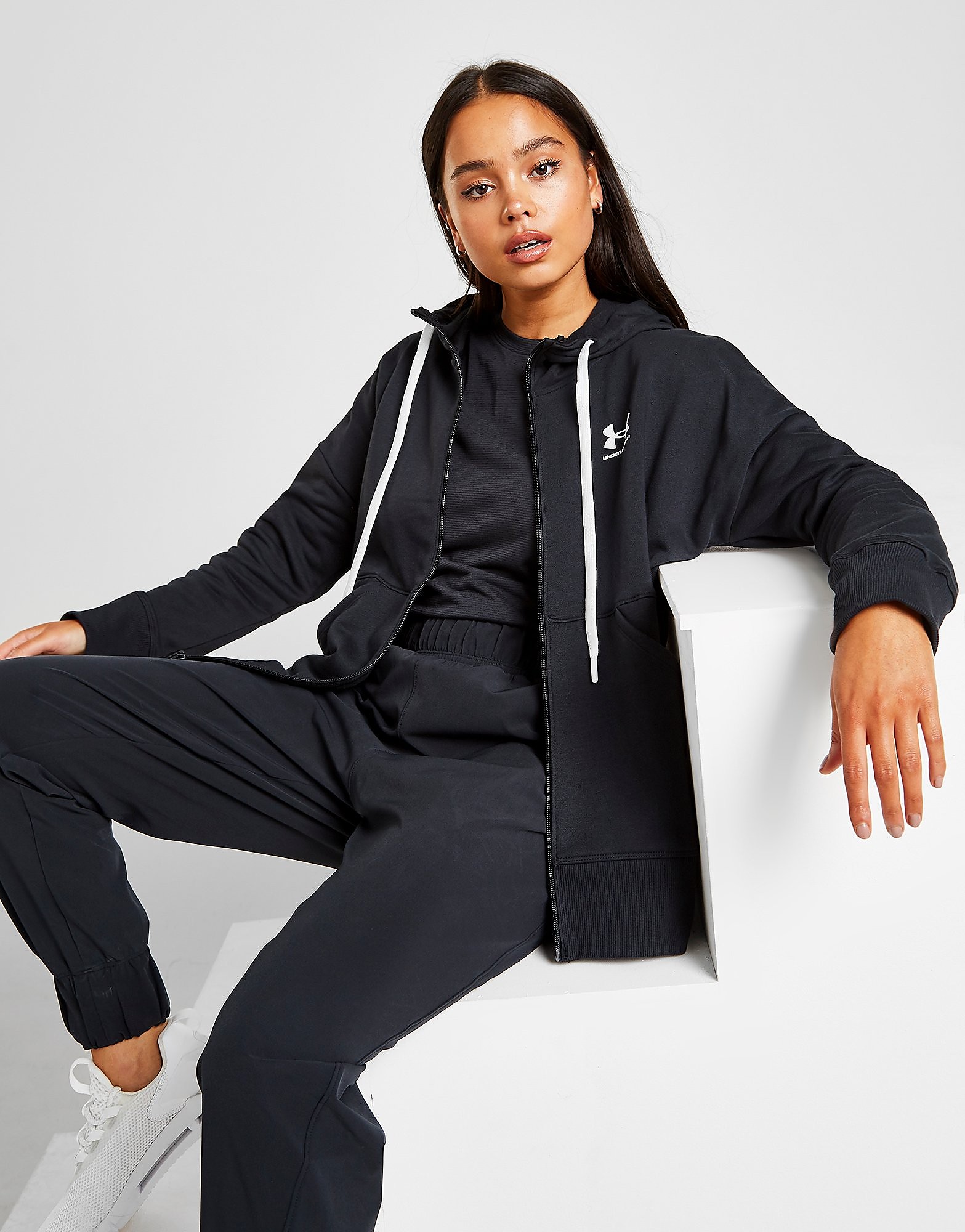 

Under Armour Rival Full Zip Hoodie - Black - Womens, Black