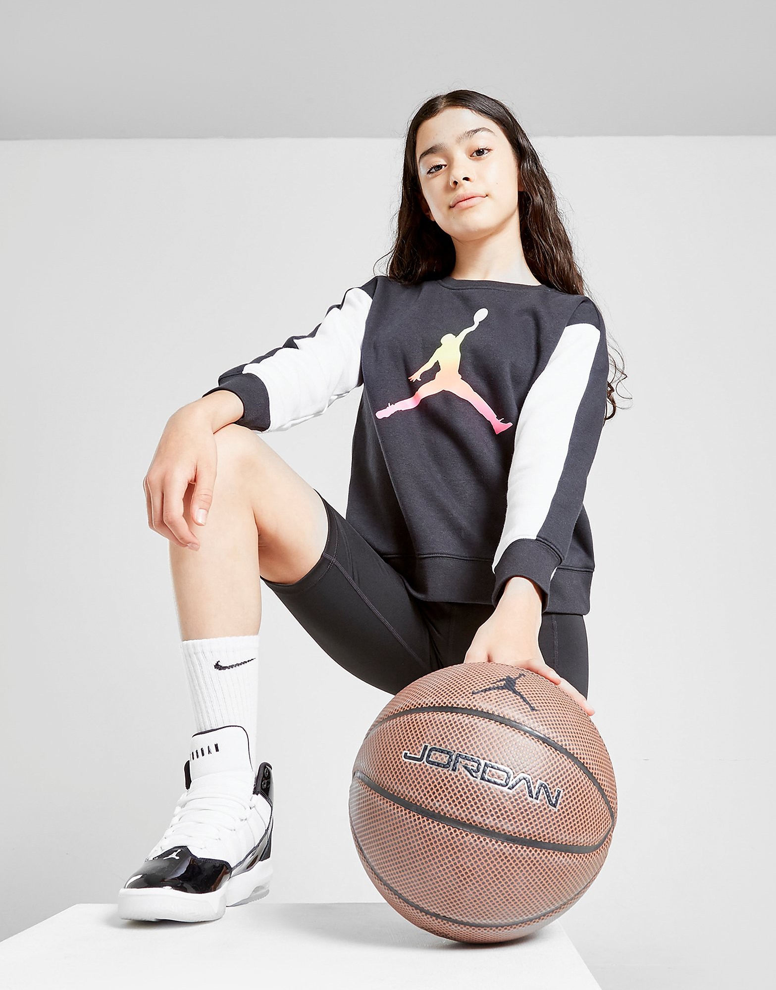 

Jordan Girls' Jumpman Sweatshirt Junior - Black/White - Kids, Black/White