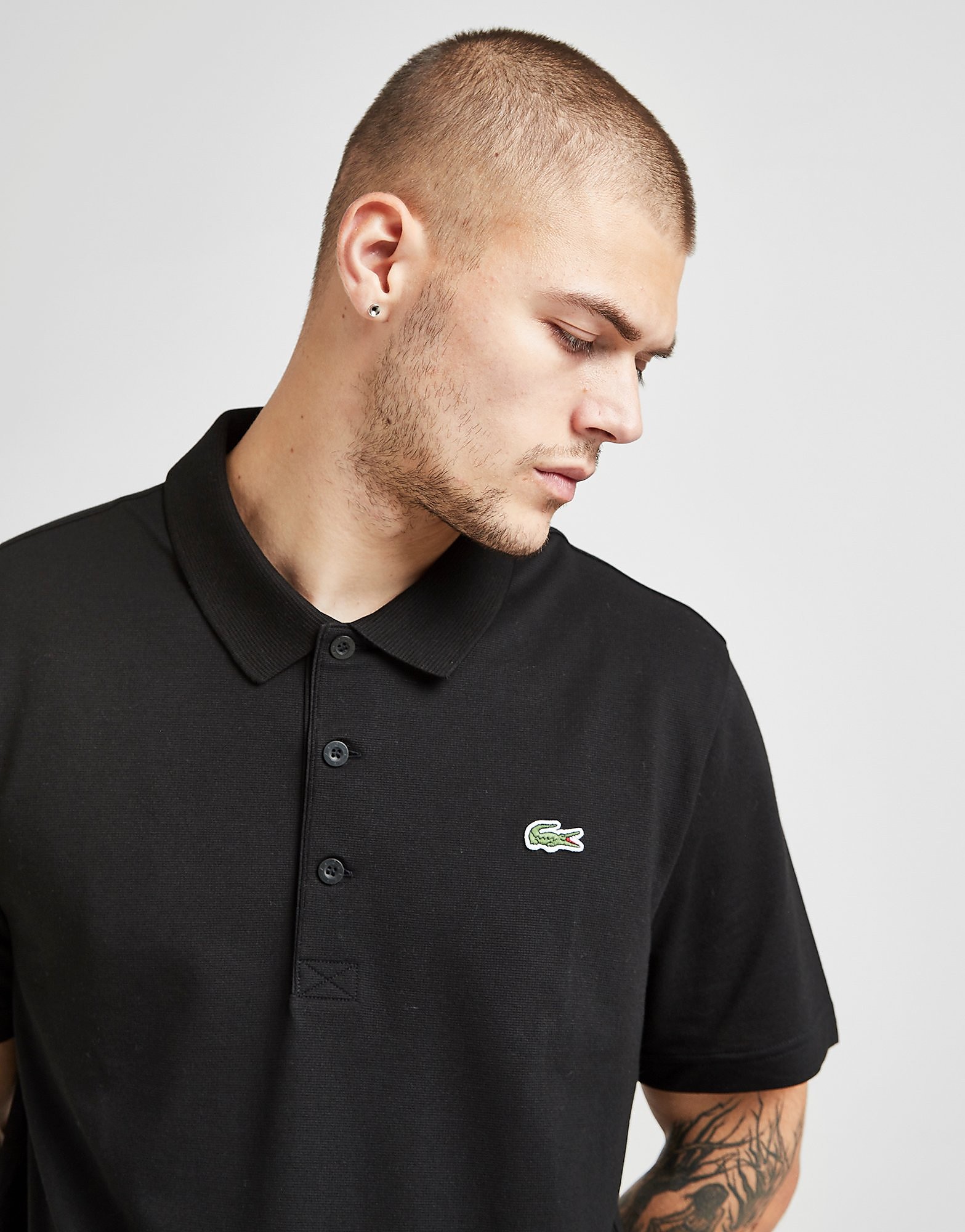 

Lacoste Alligator Short Sleeve Polo Shirt - Black/Black - Mens, Black/Black
