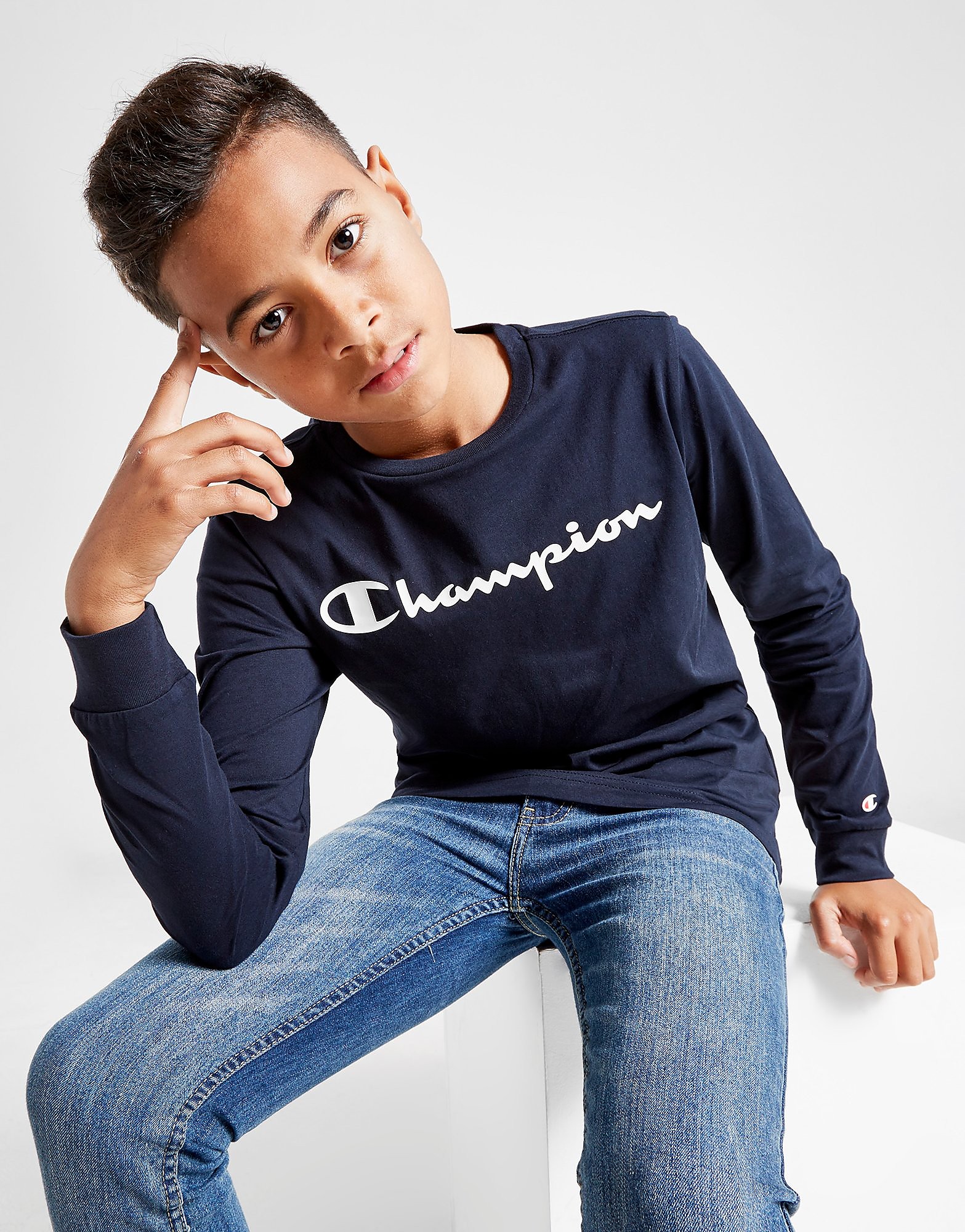 

Champion Core Logo Long Sleeve T-Shirt Junior - Navy - Kids, Navy