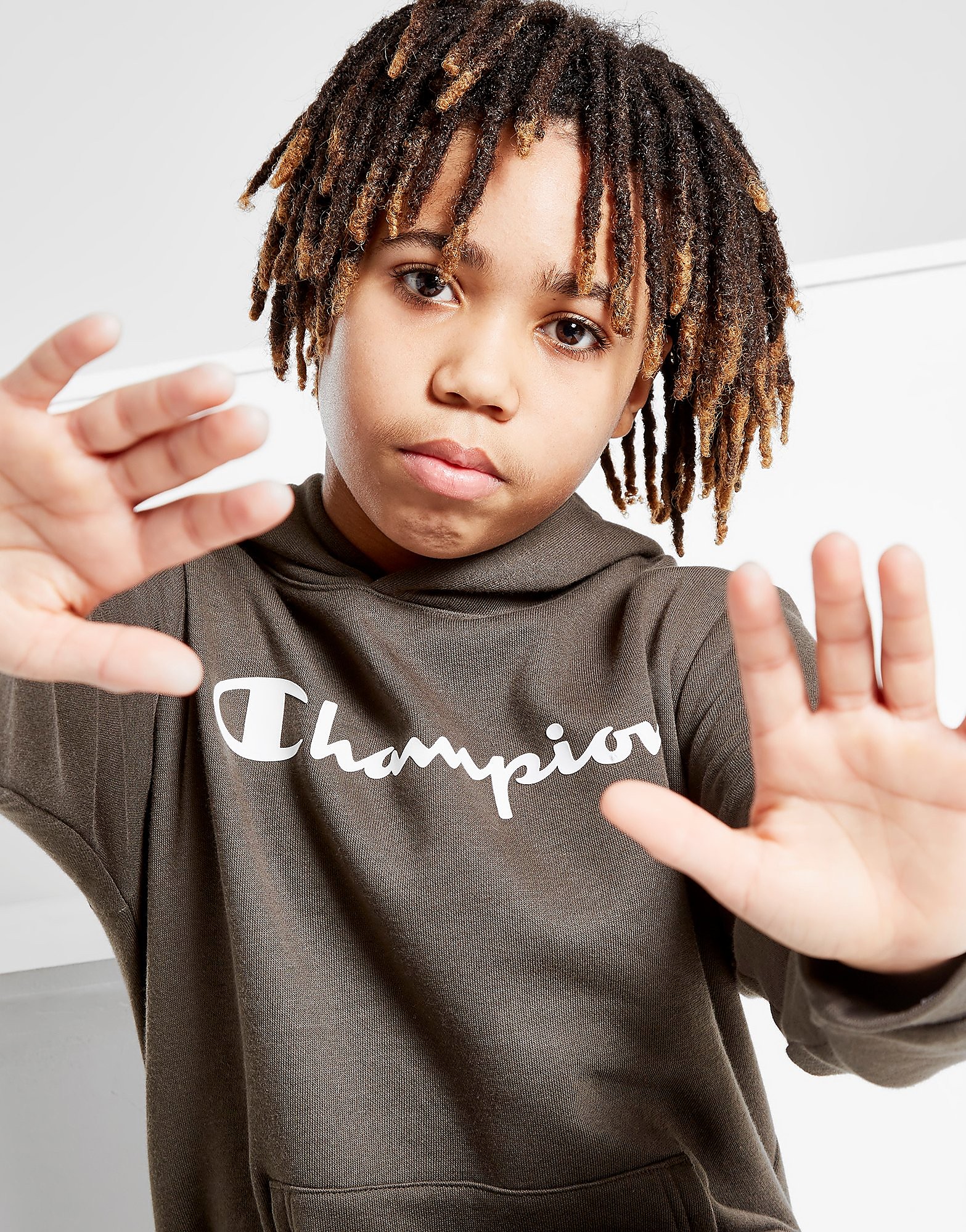 

Champion Legacy Overhead Fleece Hoodie Junior - Only at JD - Green - Kids, Green