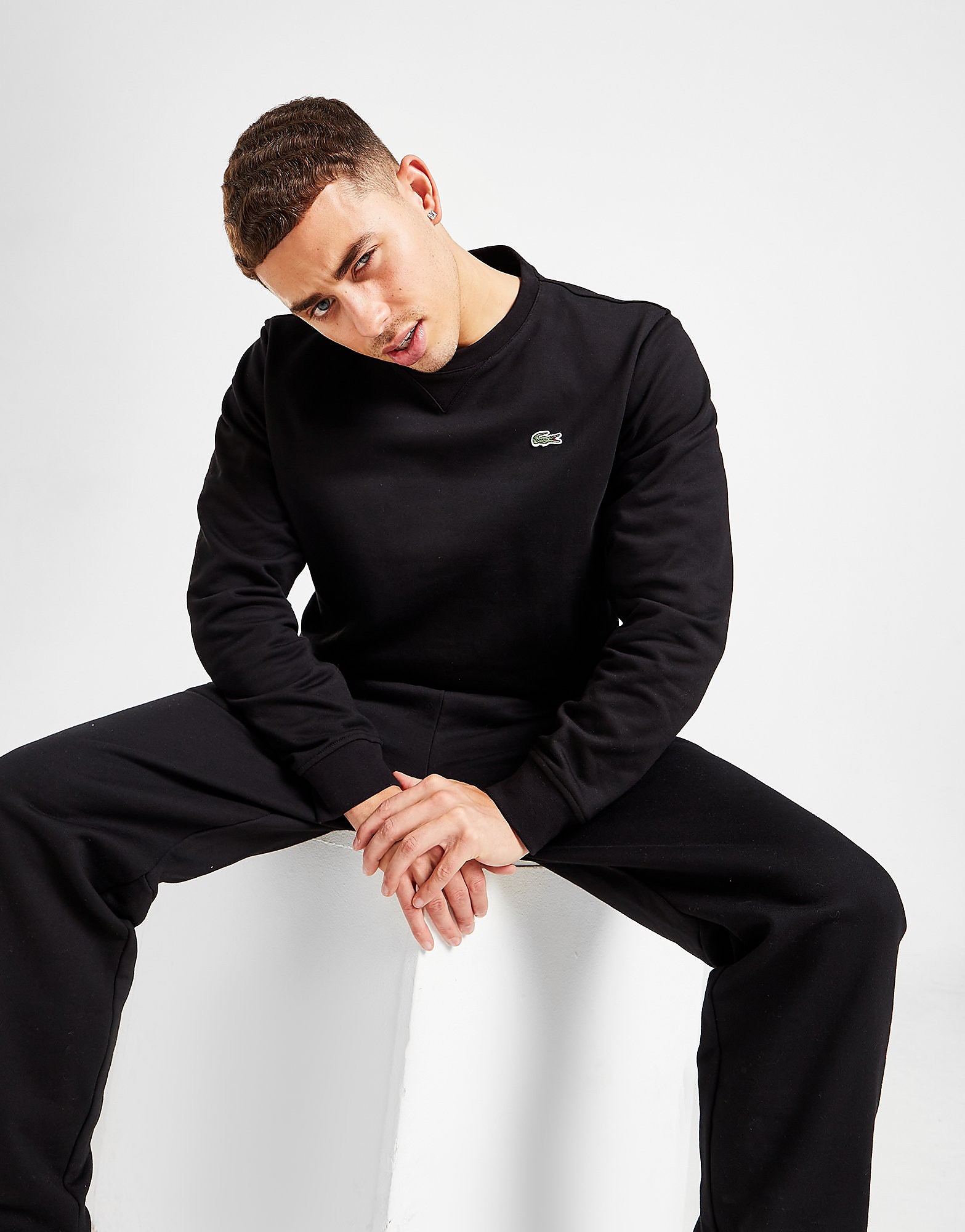 

Lacoste Core Crew Sweatshirt - Black - Mens, Black