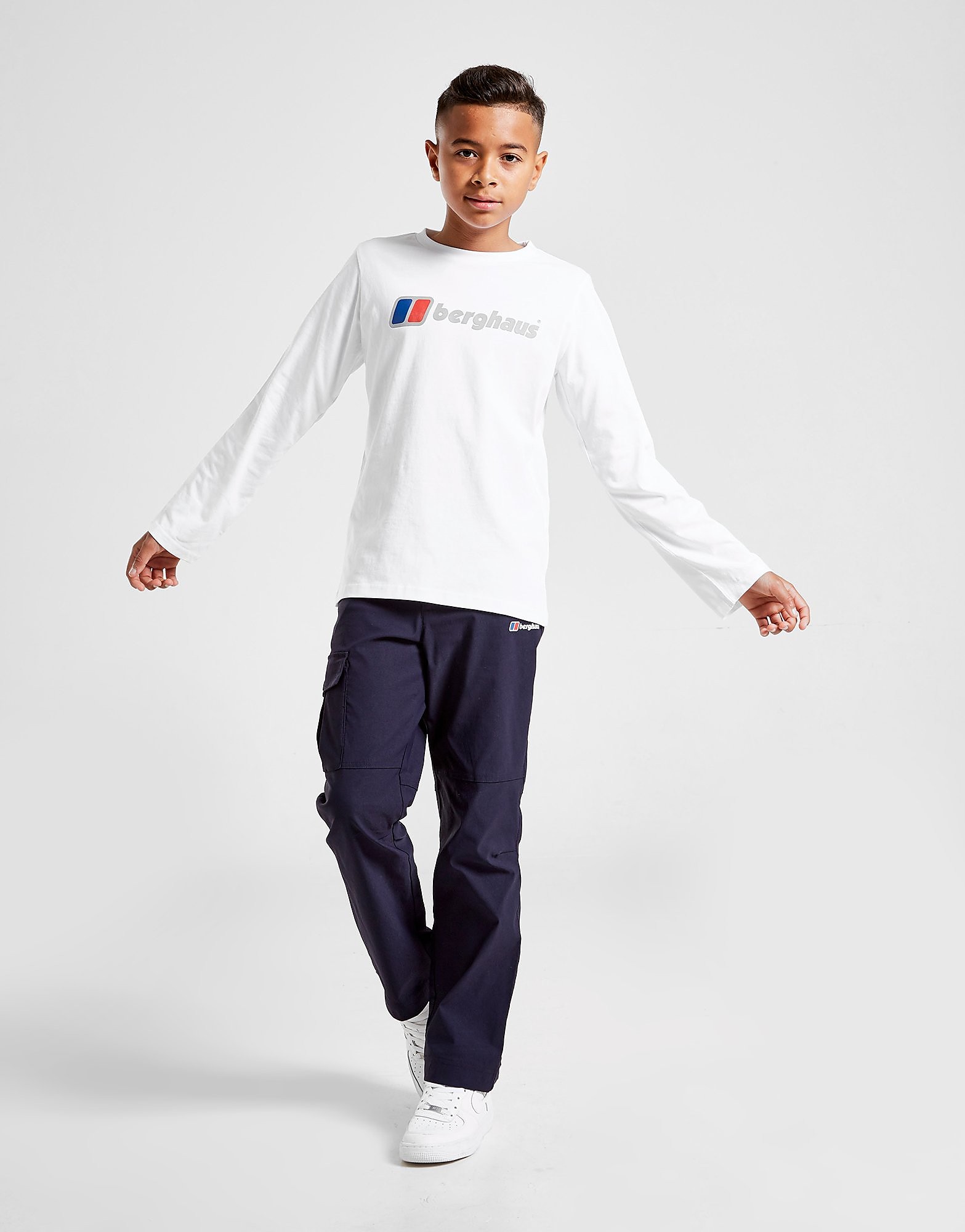 Berghaus Logo Long Sleeve T-Shirt Junior - Only at JD - White - Kids, White
