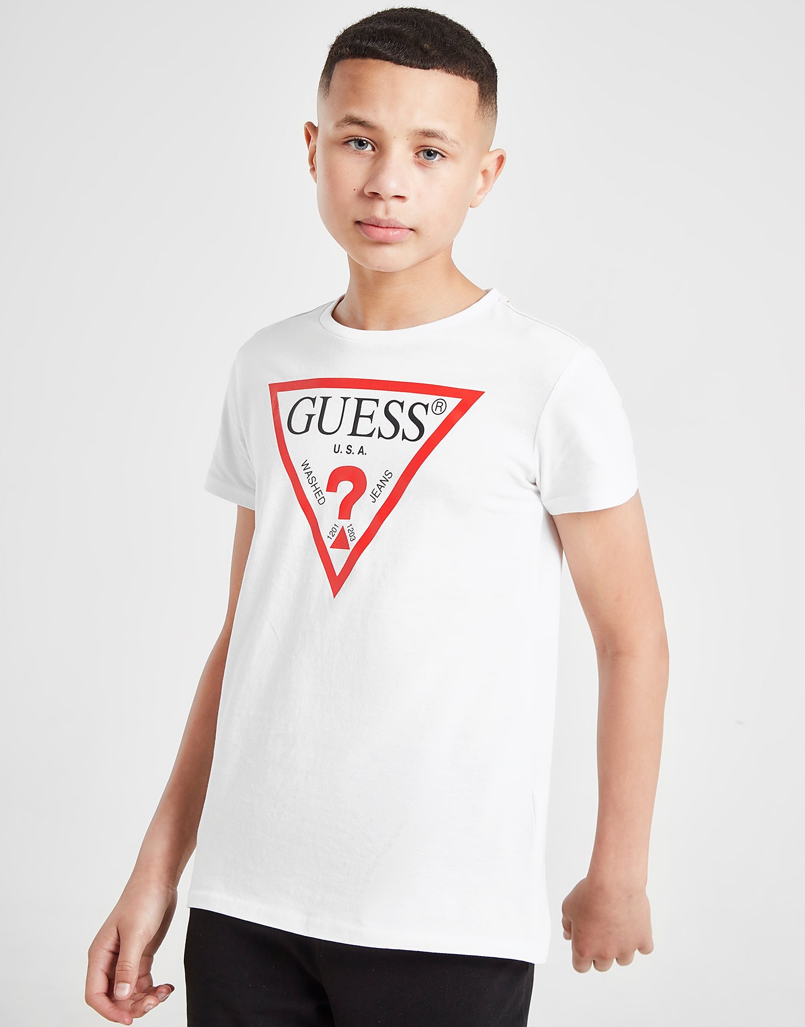 

GUESS Triangle Logo T-Shirt Junior - White - Kids, White