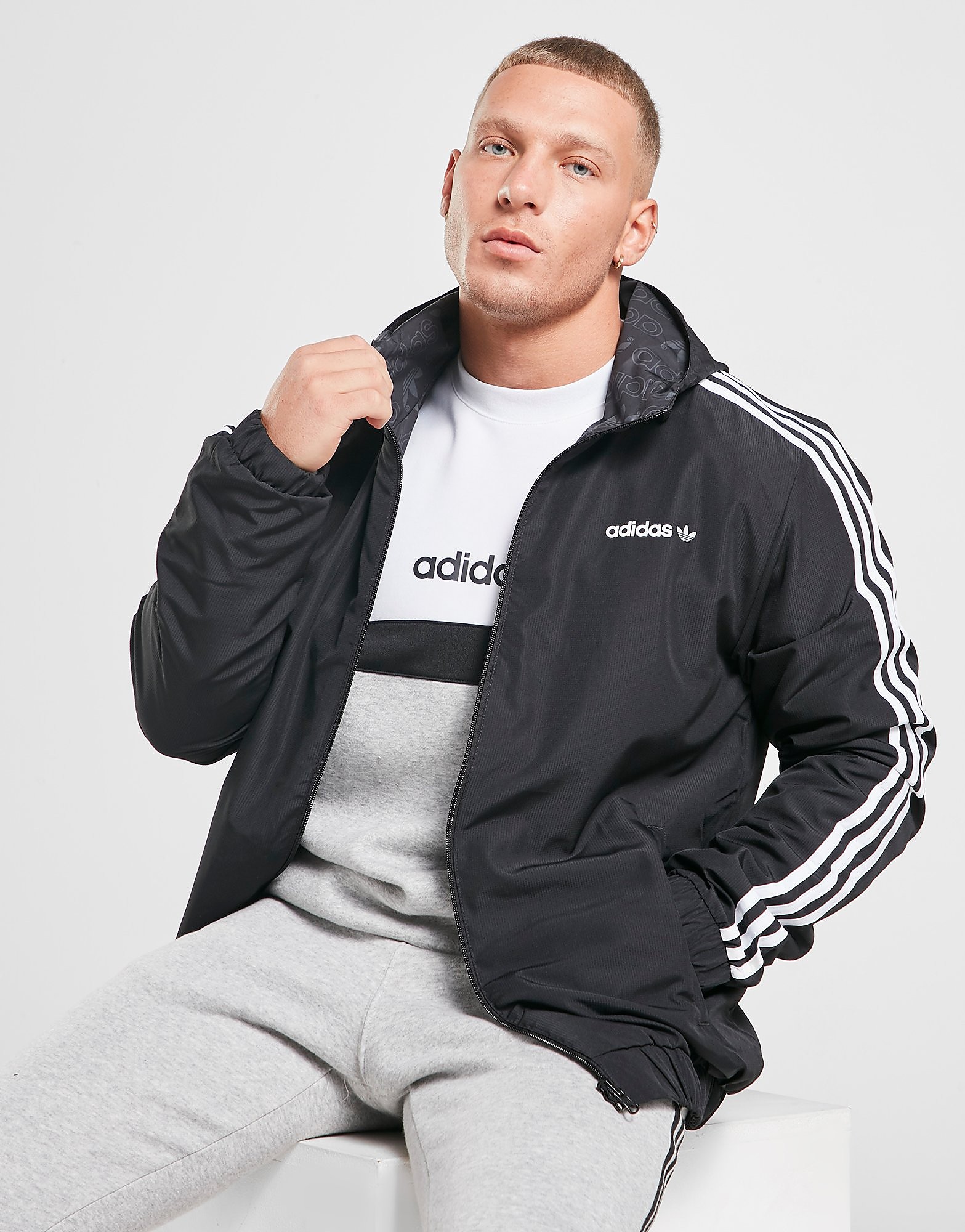 adidas Originals ZX Reversible Jacket - Only at JD - BLACK - Mens, BLACK