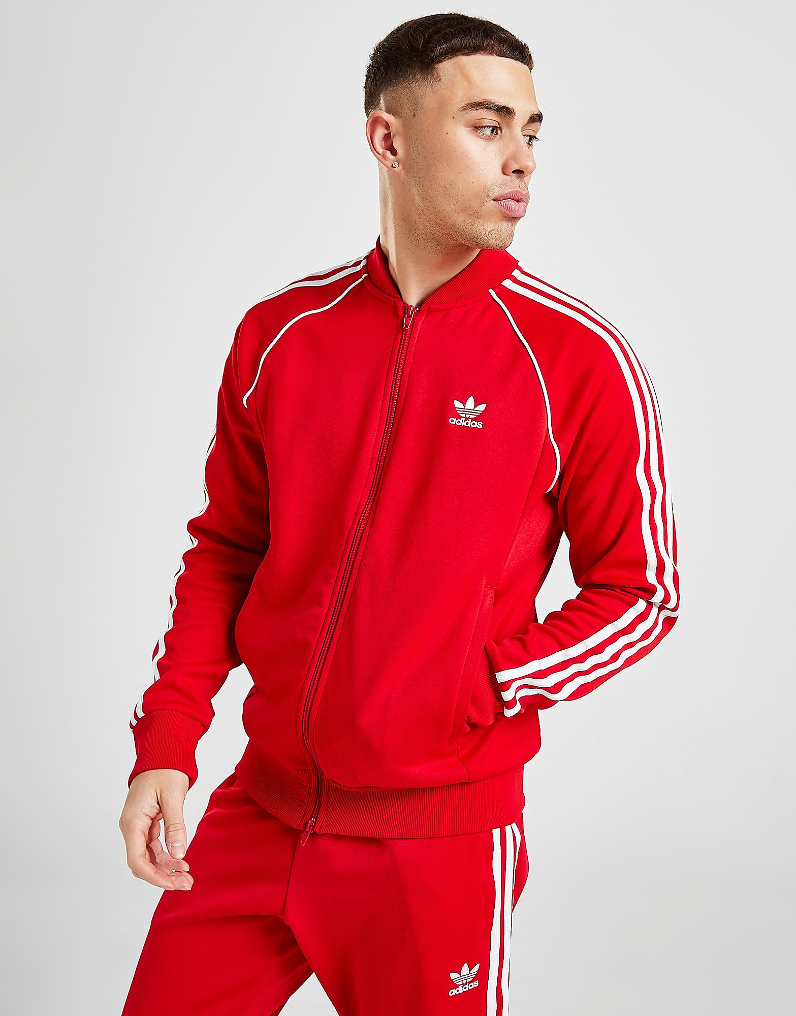

adidas Originals SS Track Top - Scarlet / White - Mens, Scarlet / White