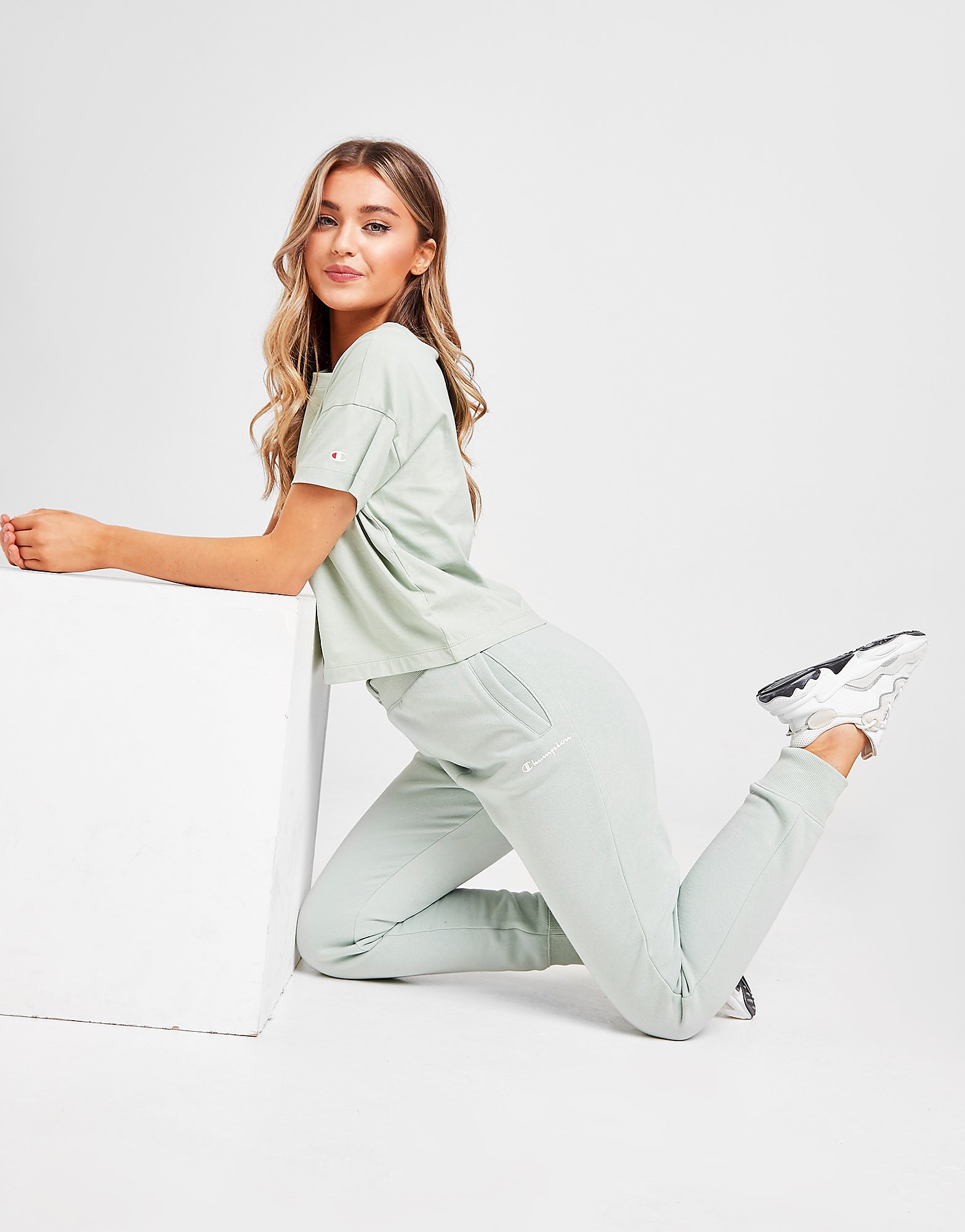 

Champion Small Logo Fleece Joggers - Only at JD - Green - Womens, Green