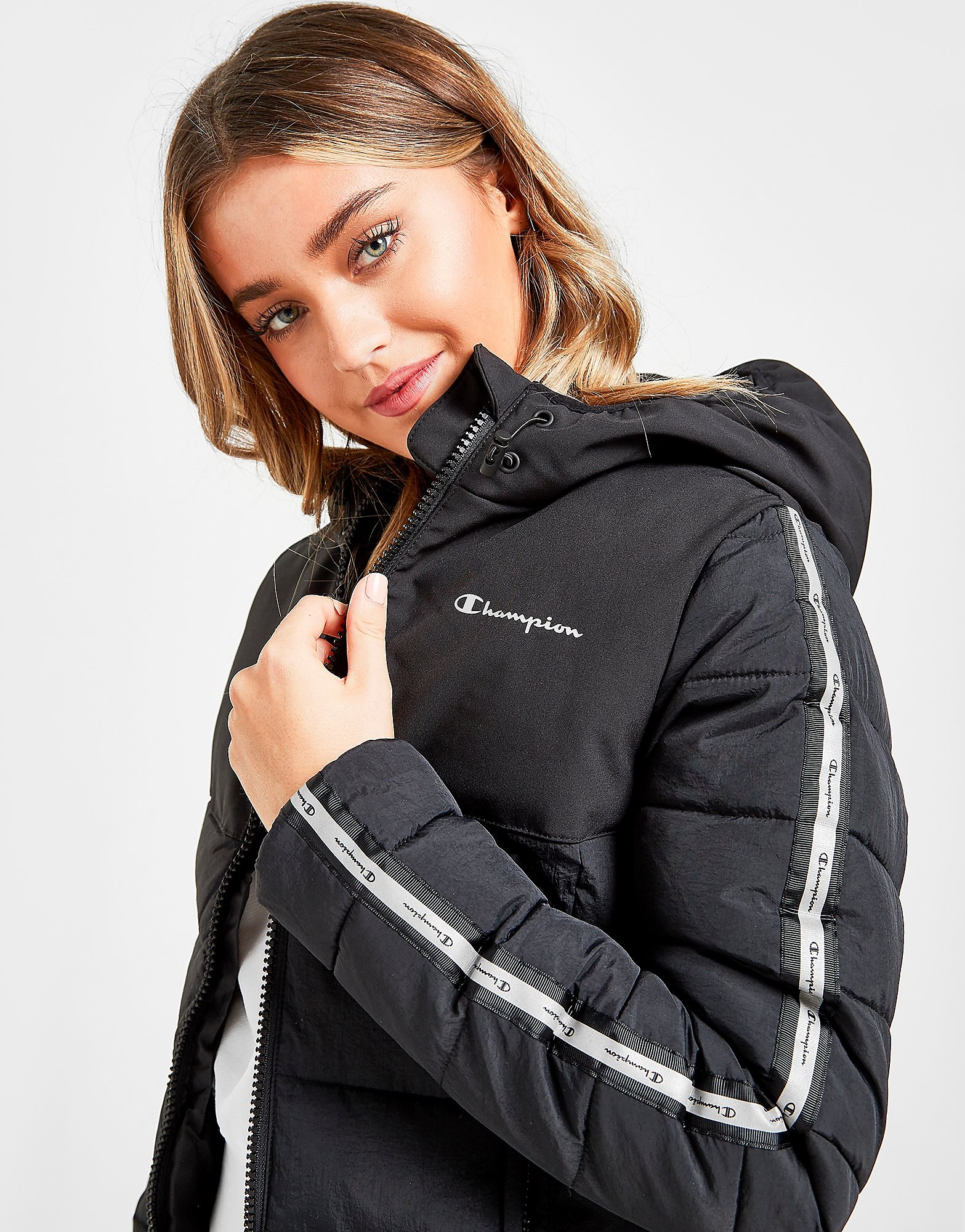 

Champion Tape Padded Jacket - Black - Womens, Black