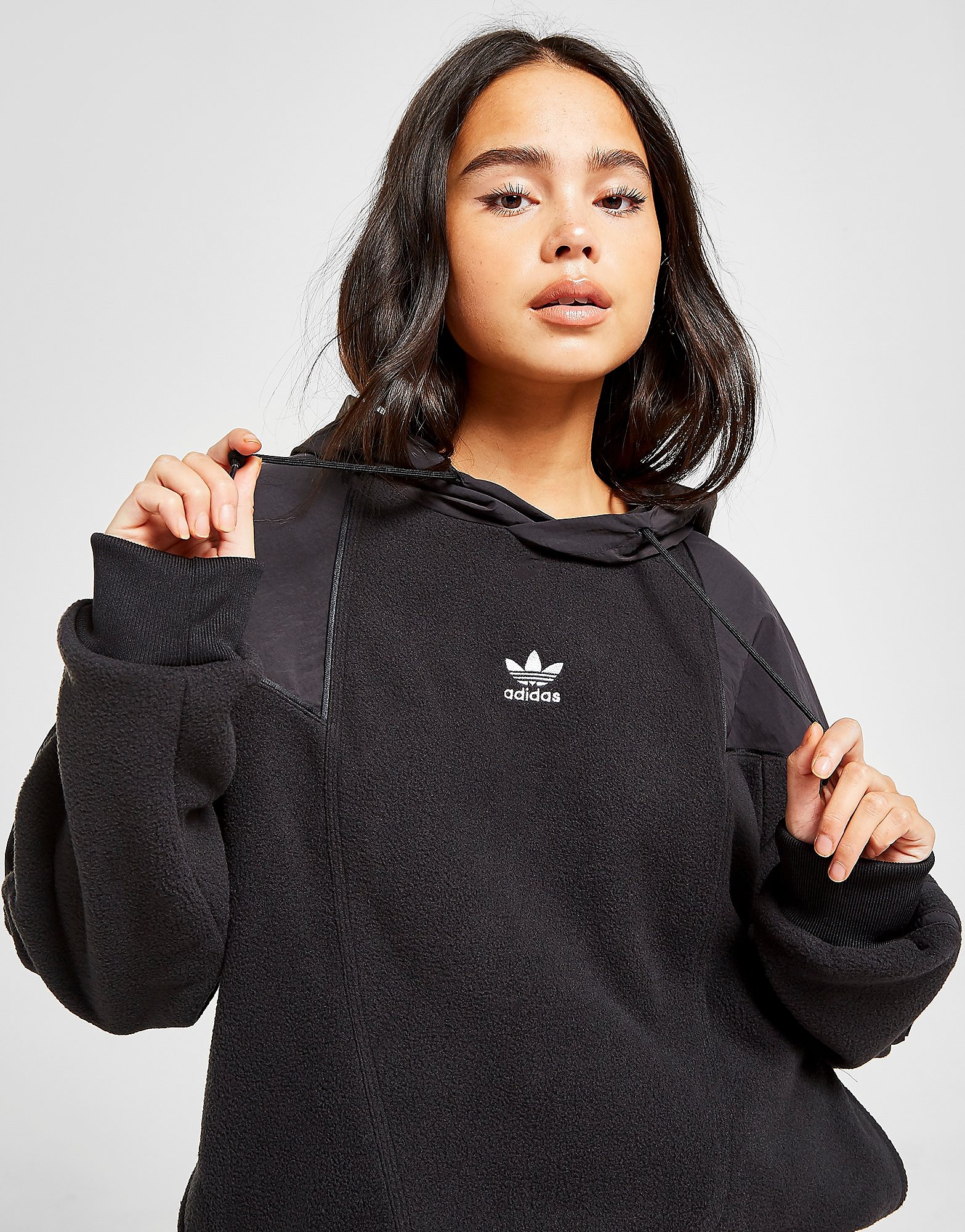 

adidas Originals Polar Fleece Overhead Hoodie - Black - Womens, Black