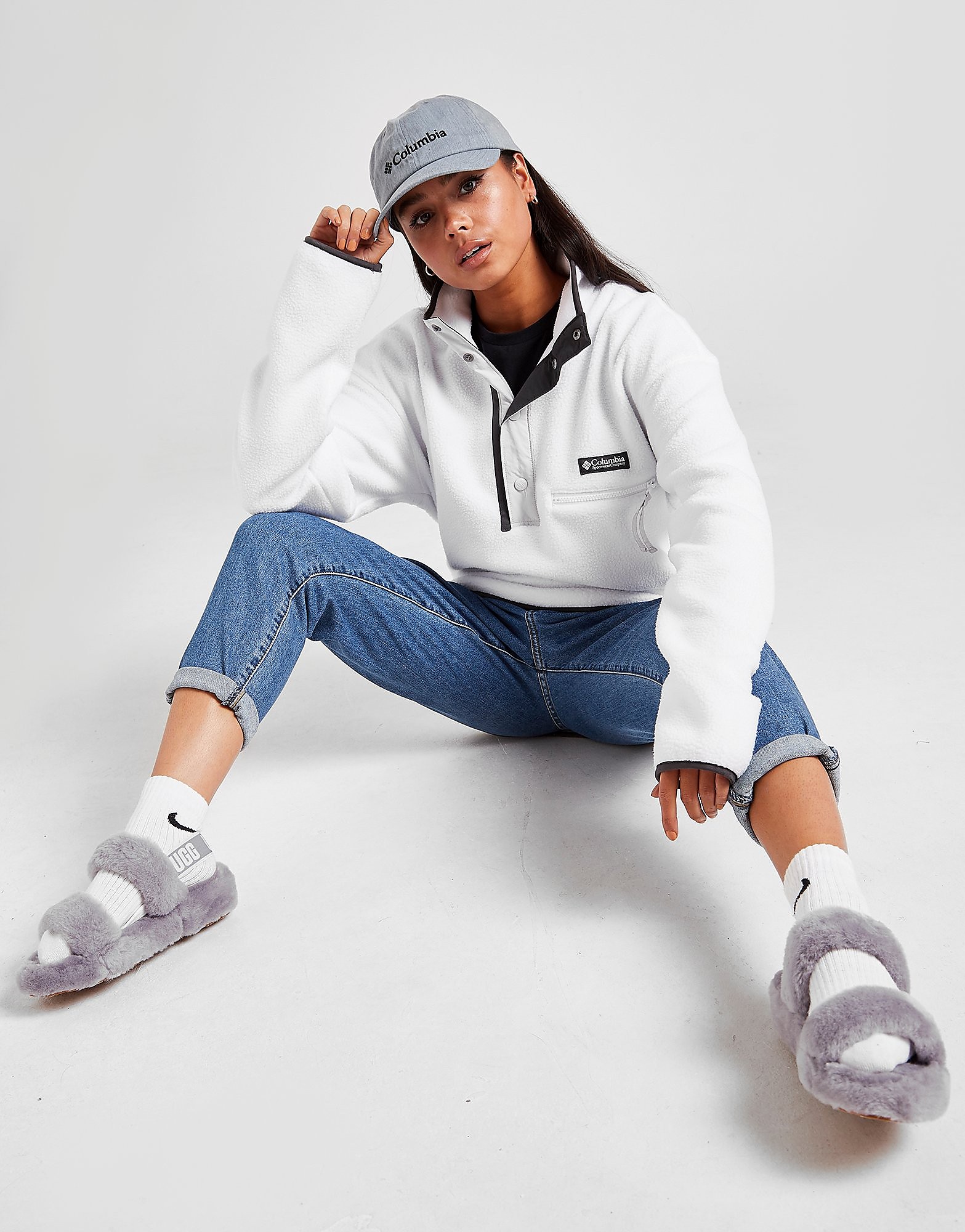 

Columbia Helvetia Streetwear Fleece Top - White/Black - Womens, White/Black