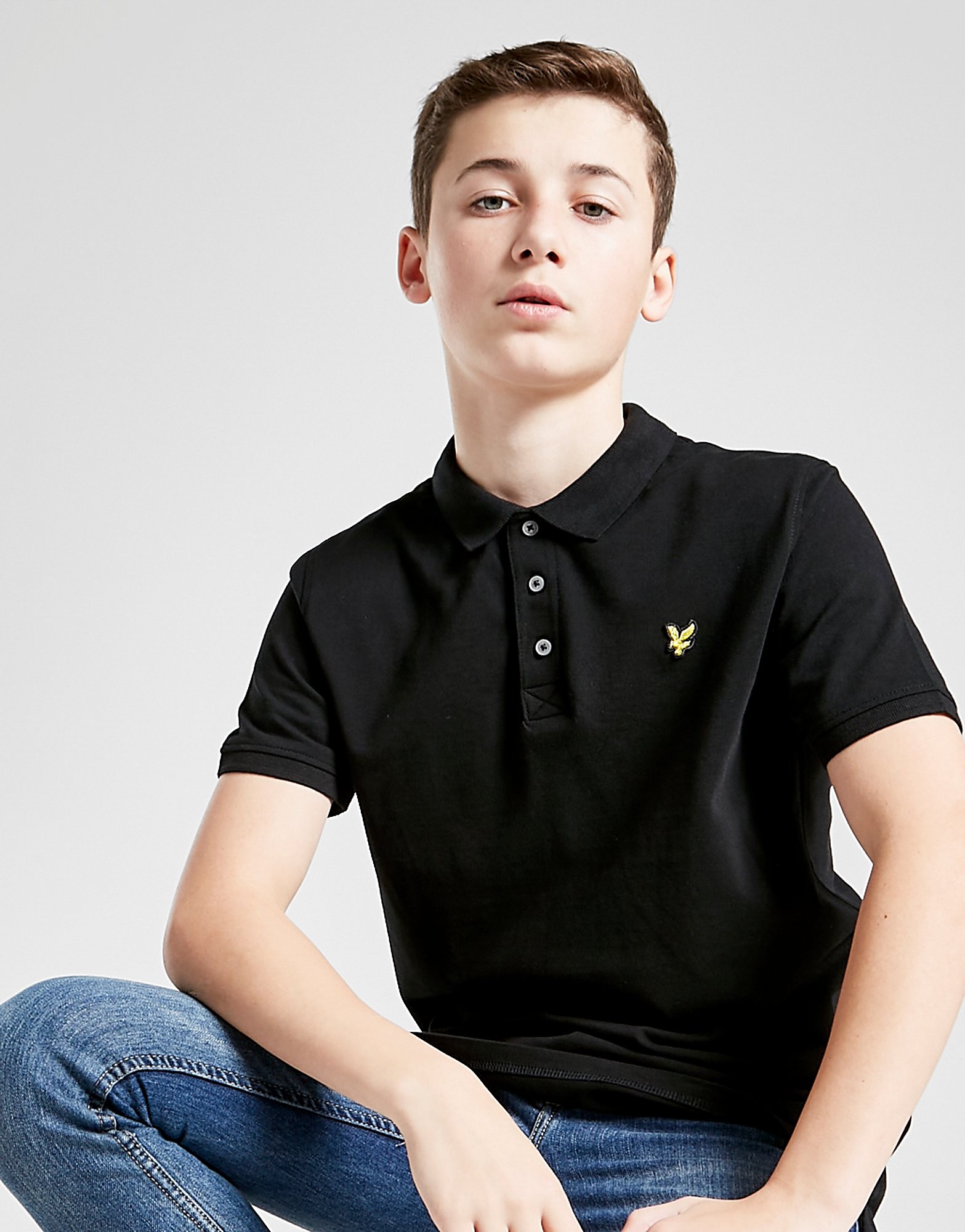 

Lyle & Scott Logo Short Sleeve Polo Shirt Junior - Black - Kids, Black