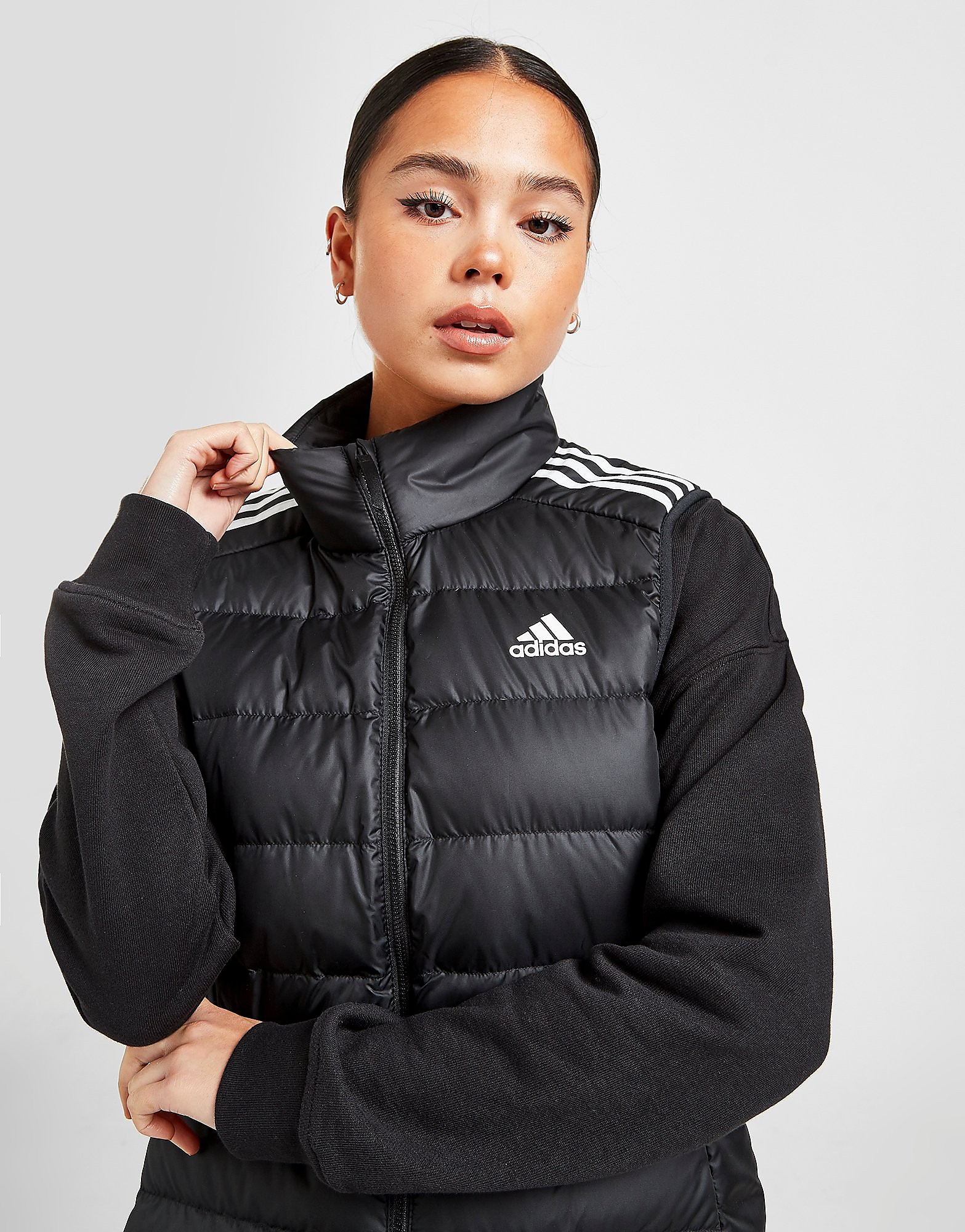 

adidas Essential Down Gilet - Black/White - Womens, Black/White