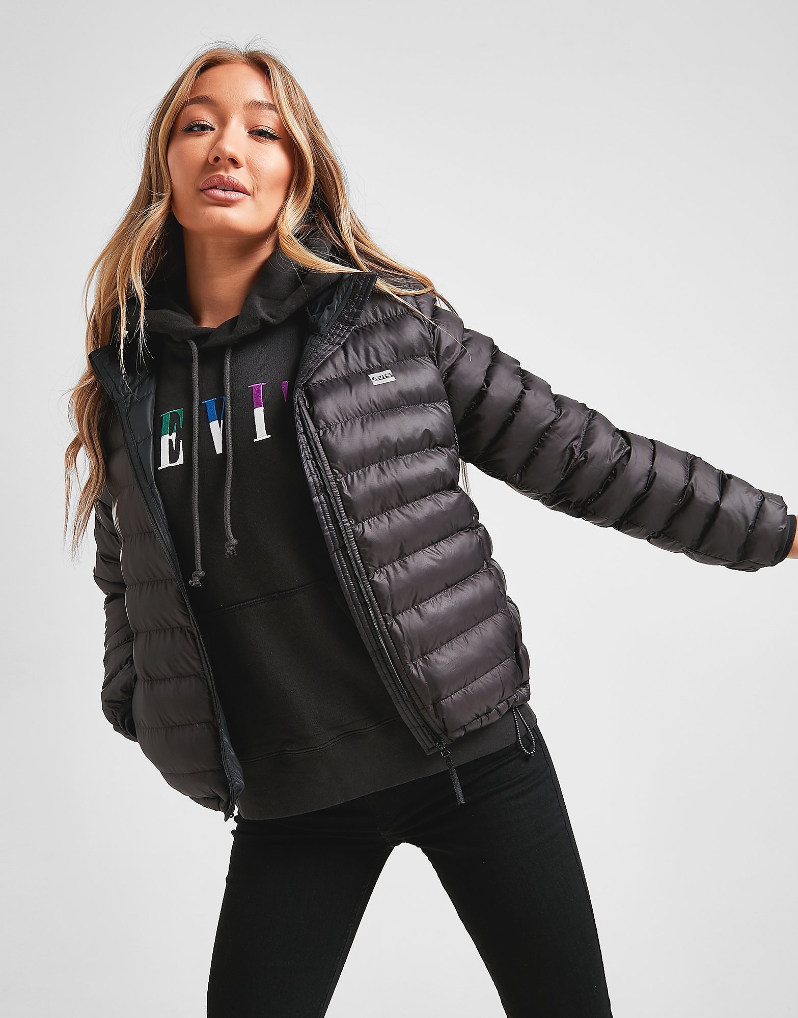 

Levis Logo Padded Packable Jacket - Black - Womens, Black