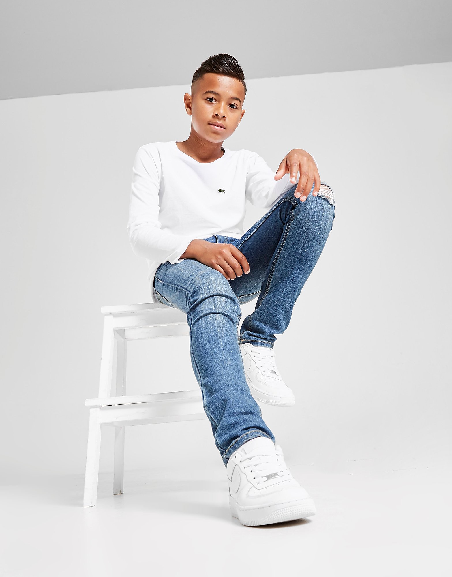 

Lacoste Long Sleeve Croc Logo T-Shirt Junior - White - Kids, White