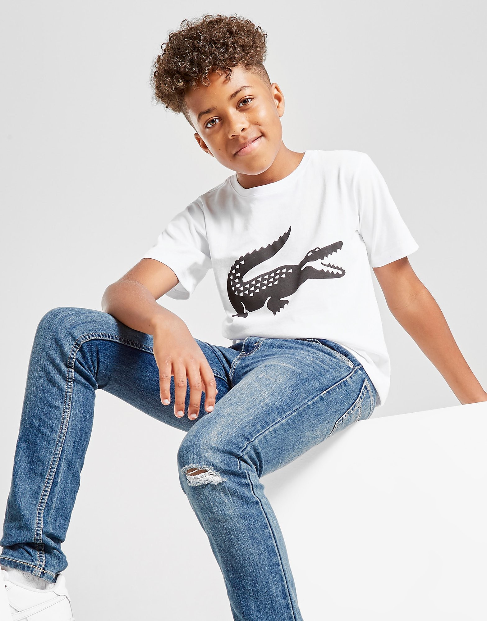 

Lacoste Large Croc Logo T-Shirt Junior - White/Black - Kids, White/Black