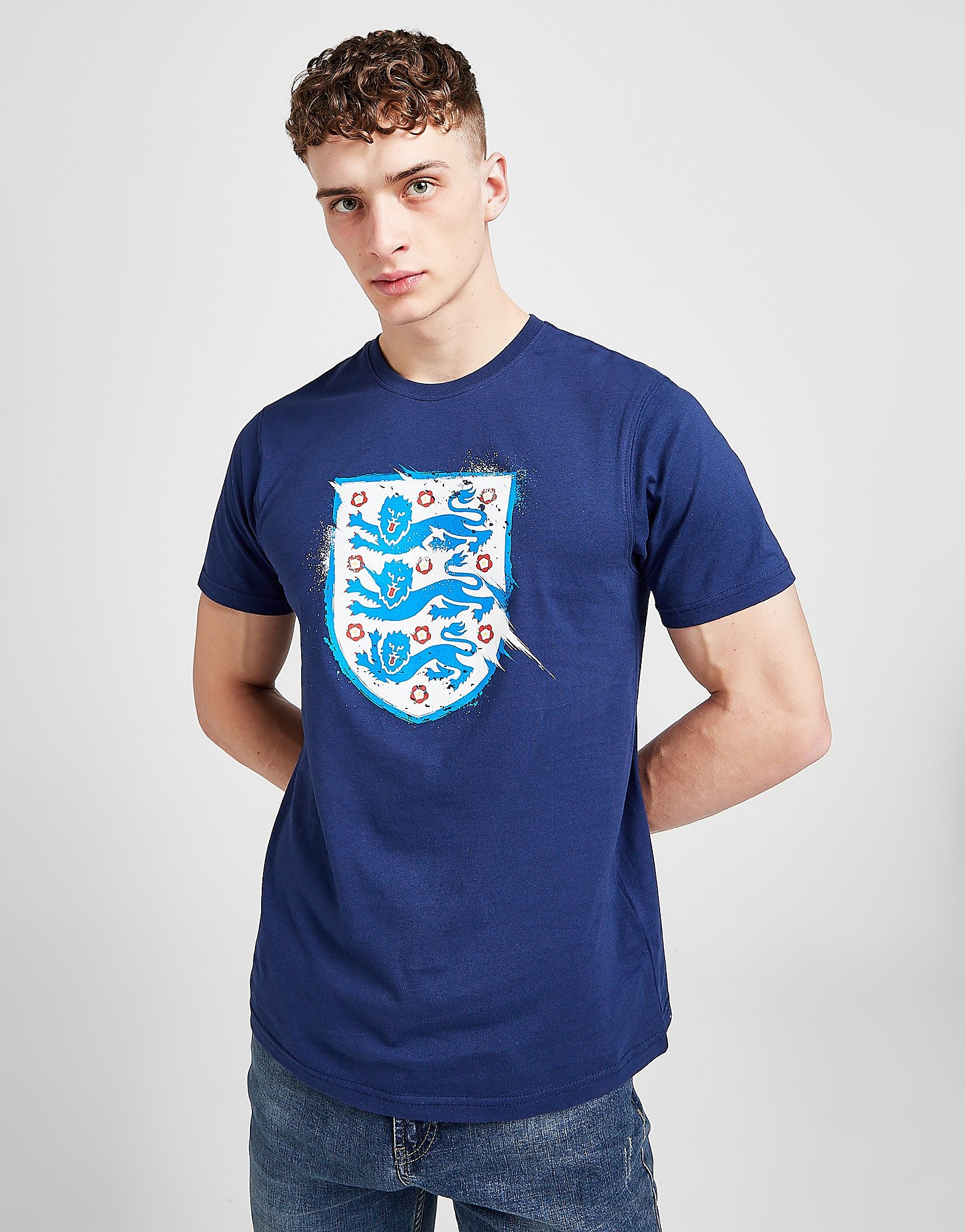 

Official Team England 3 Lions Short Sleeve T-Shirt - Navy - Mens, Navy