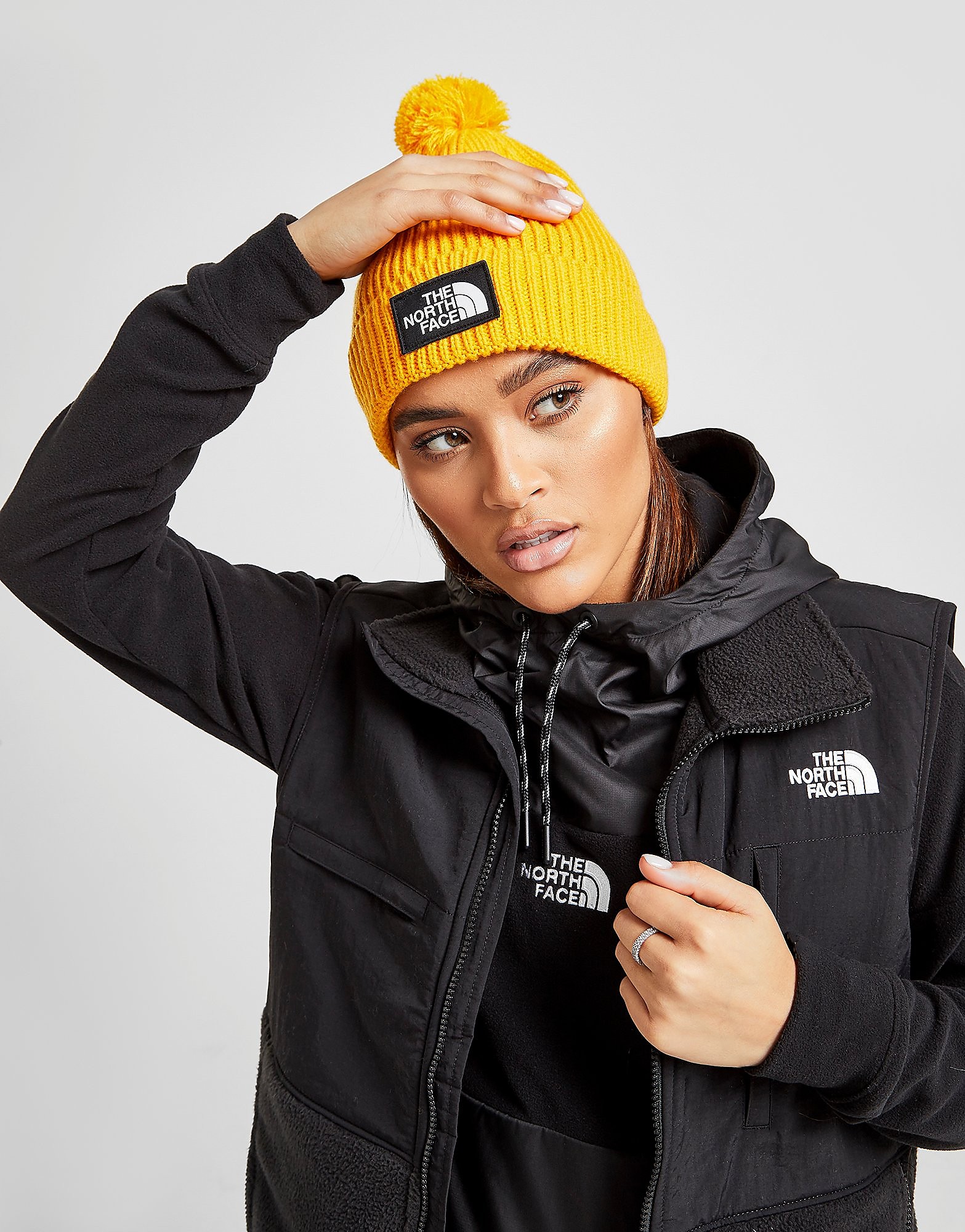 

The North Face TNF Box Pom Beanie Hat - Yellow - Womens, Yellow