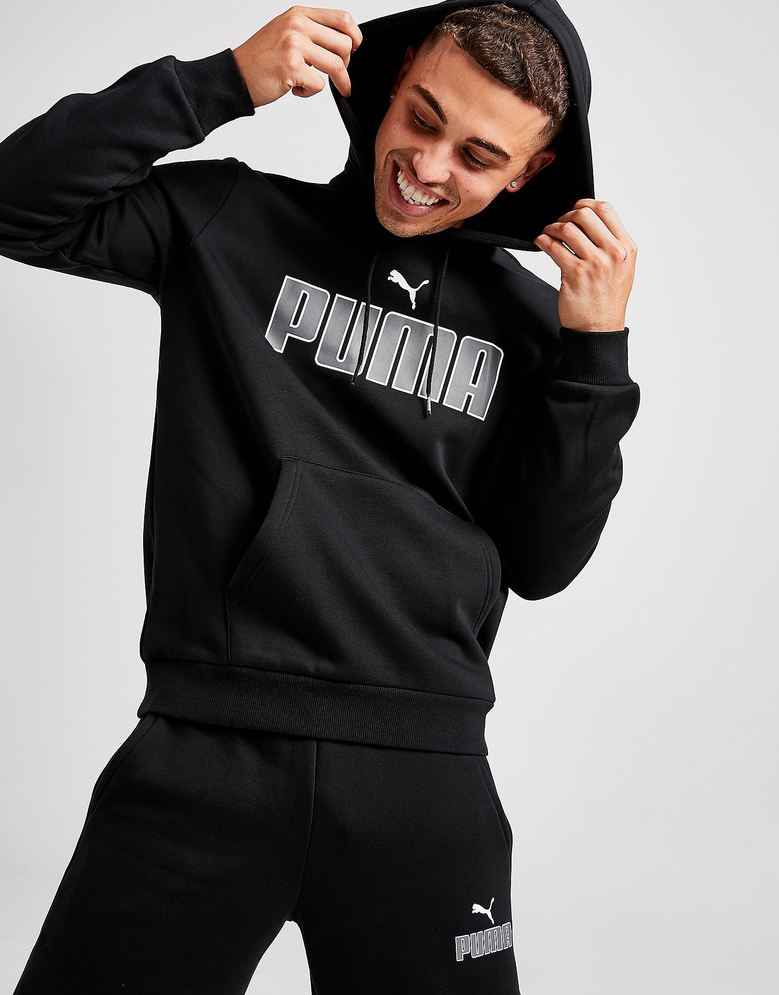 

Puma Core Logo Overhead Hoodie - Only at JD - Black/Grey - Mens, Black/Grey