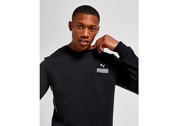 Puma Core Small Logo Crew Sweatshirt - Only at JD - Black - Mens, Black