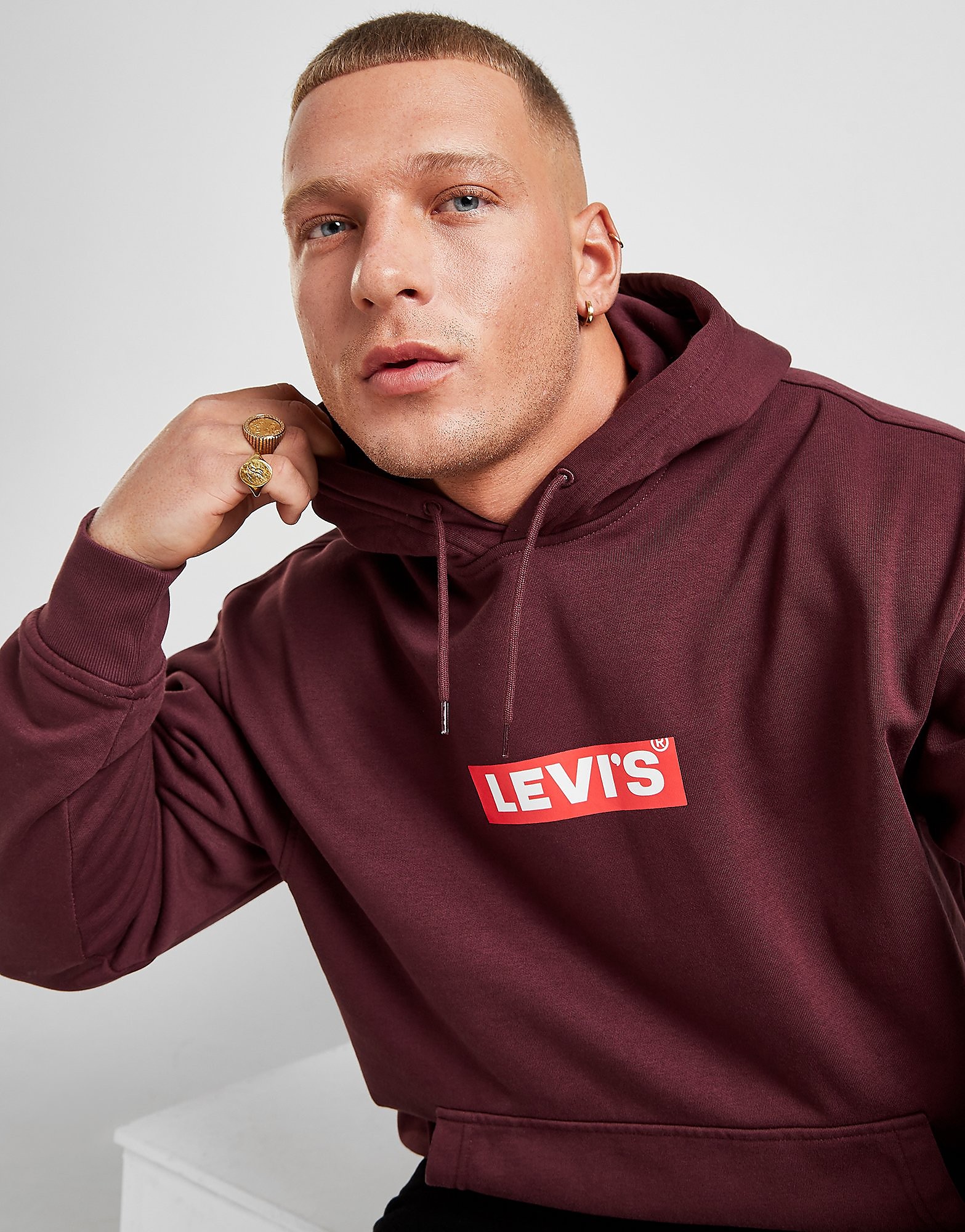 

Levis Box Tab Hoodie - Only at JD - Burgundy - Mens, Burgundy