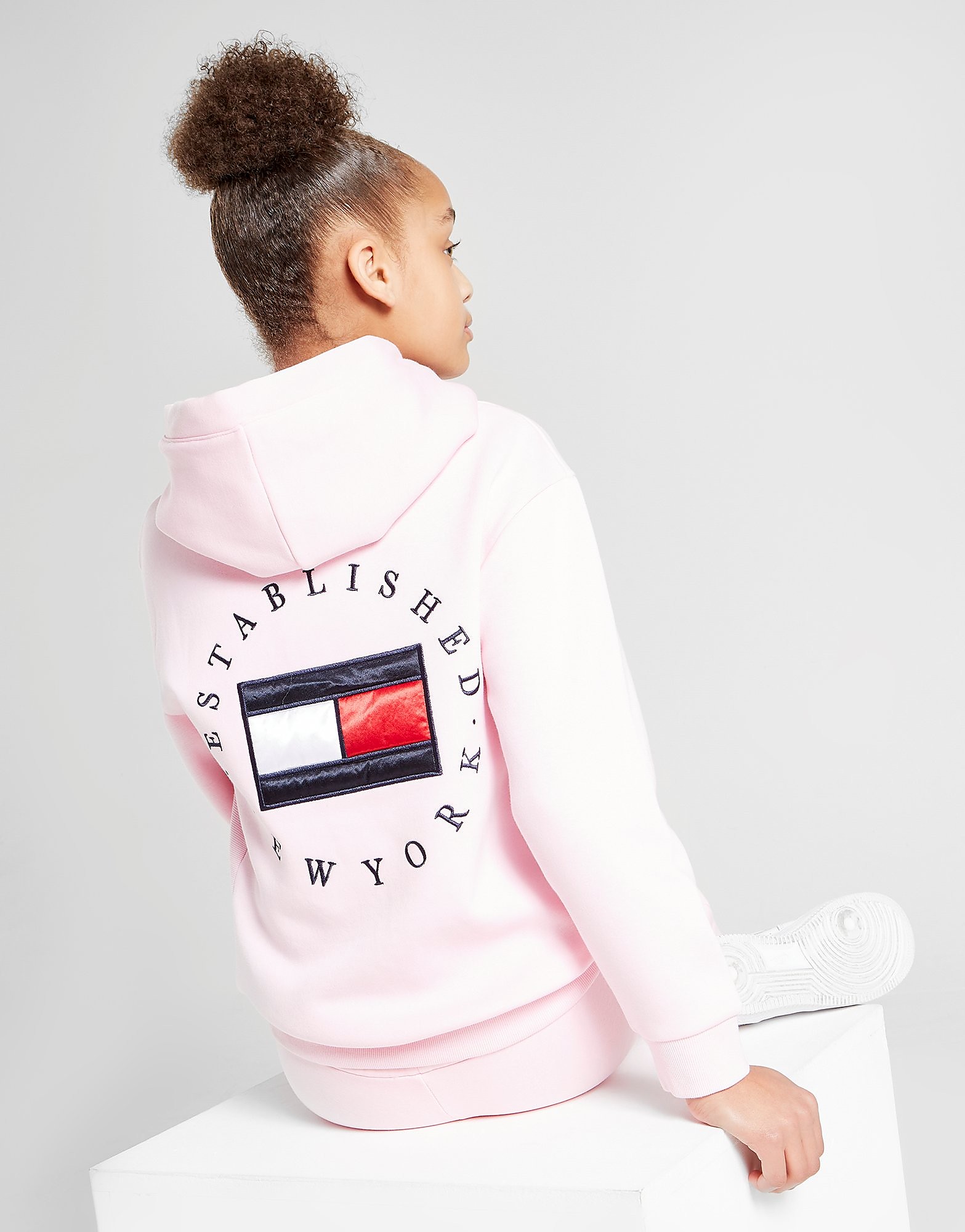 

Tommy Hilfiger Girls' Heritage Logo Zip Through Hoodie Junior - Pink - Kids, Pink