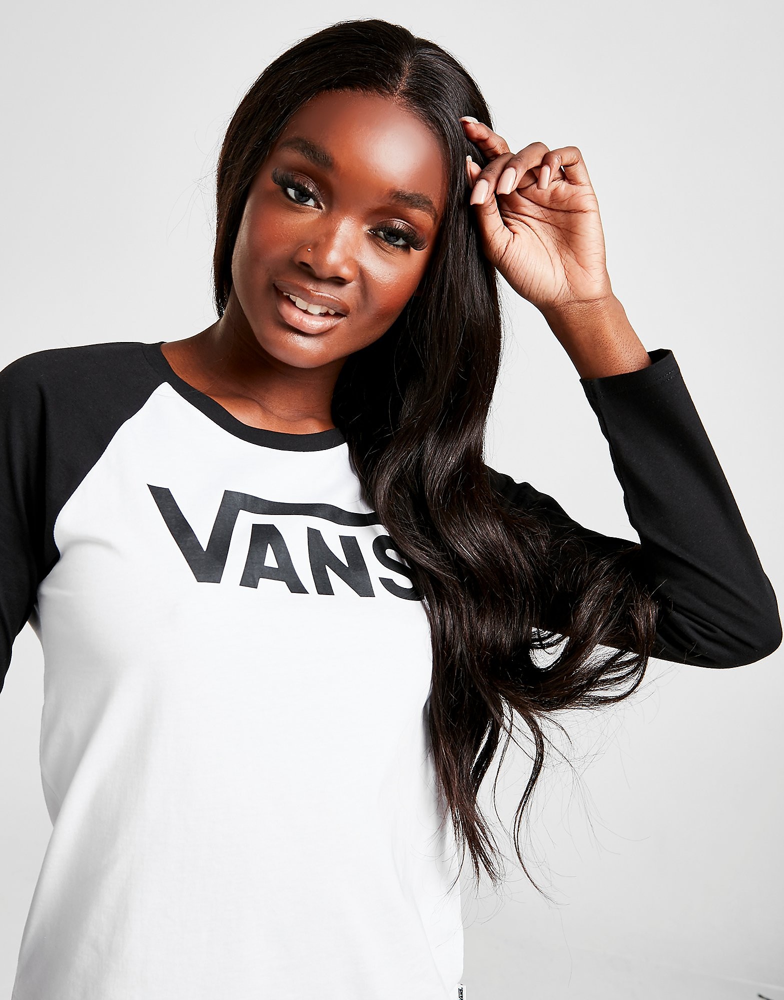 

Vans Flying V Long Sleeve Raglan T-Shirt - White - Womens, White