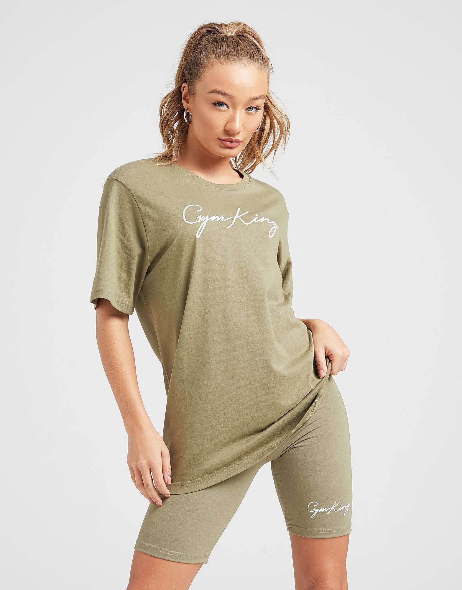 

Gym King Logo Boyfriend T-Shirt - Only at JD - Green - Womens, Green