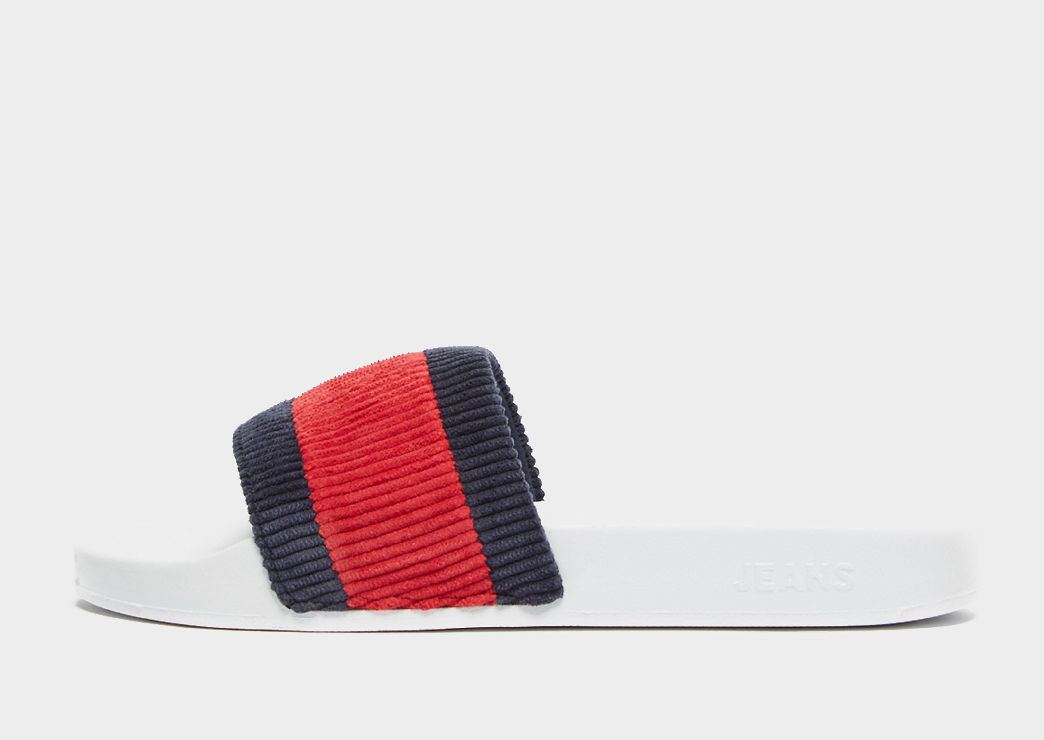 

Tommy Jeans Corduroy Slides Women's - White/Navy/Red, White/Navy/Red