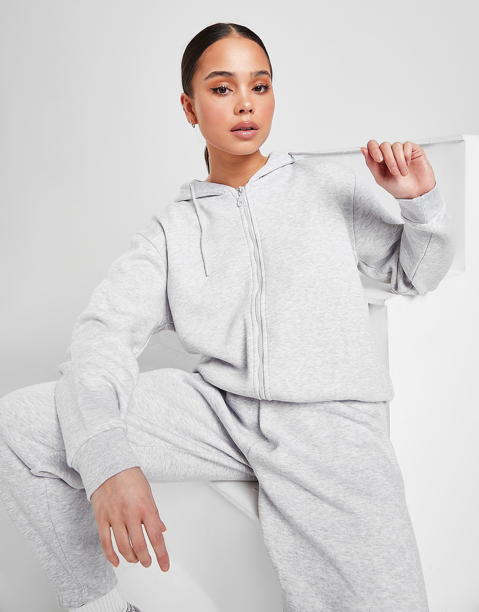

McKenzie Essential Full Zip Boyfriend Hoodie - GREY - Womens, GREY