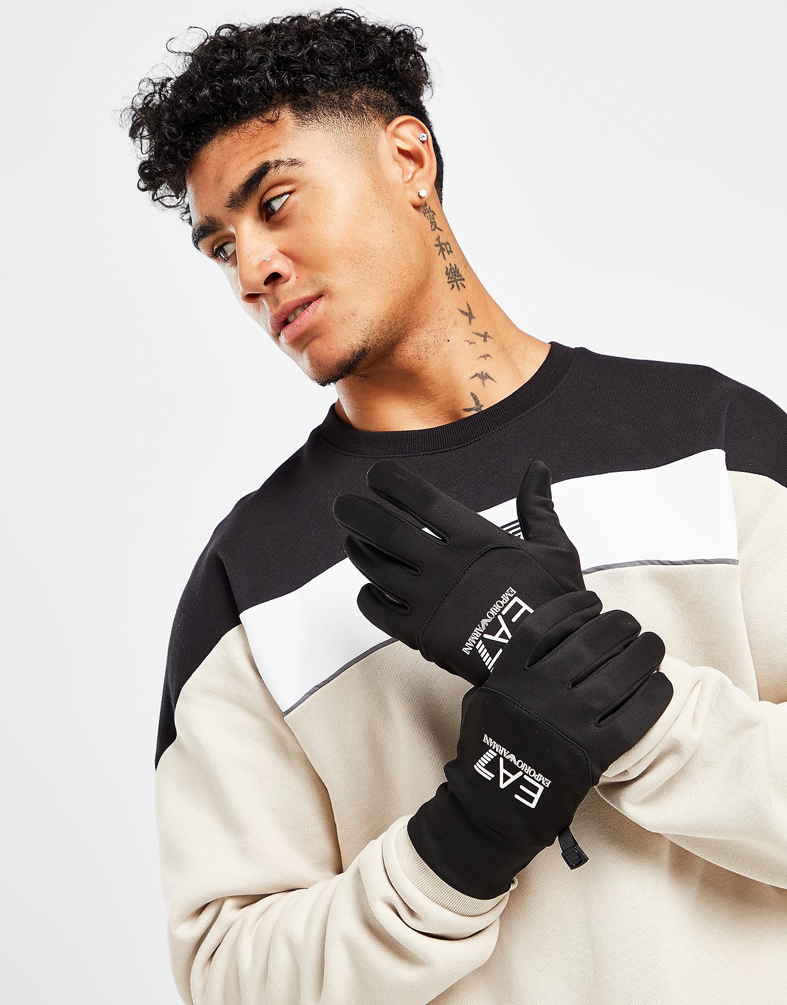 

Emporio Armani EA7 Train Logo Gloves - Black/Black - Mens, Black/Black