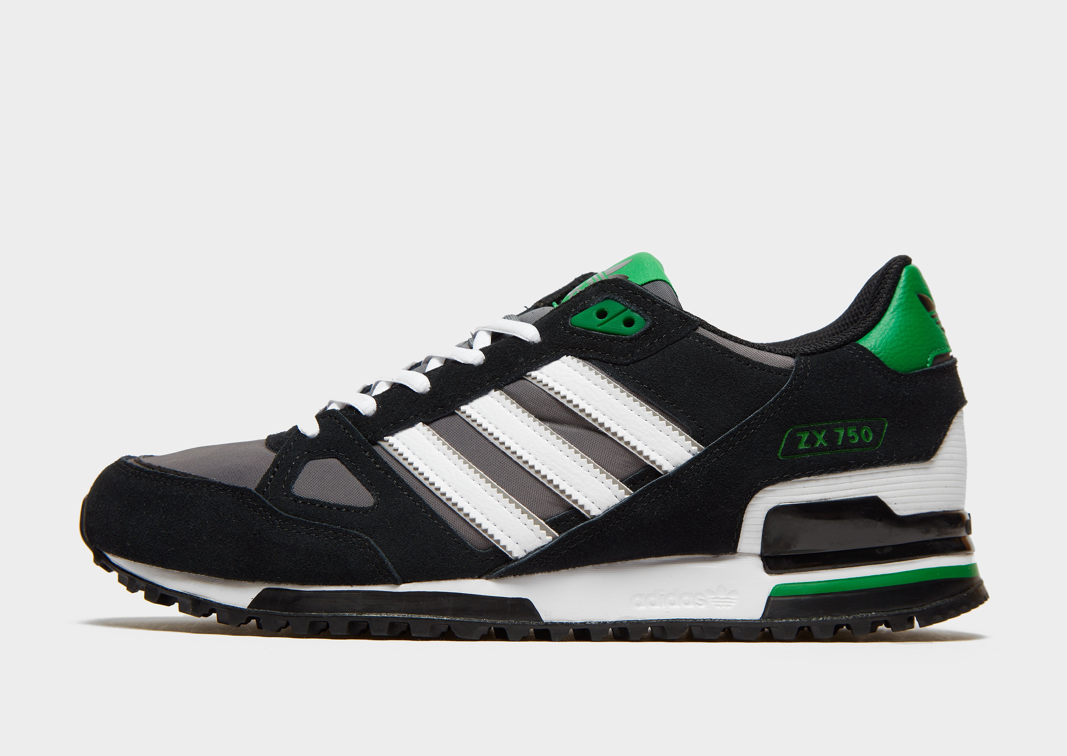 

adidas Originals ZX 750 - Only at JD - BLACK/Grey/Green - Mens, BLACK/Grey/Green