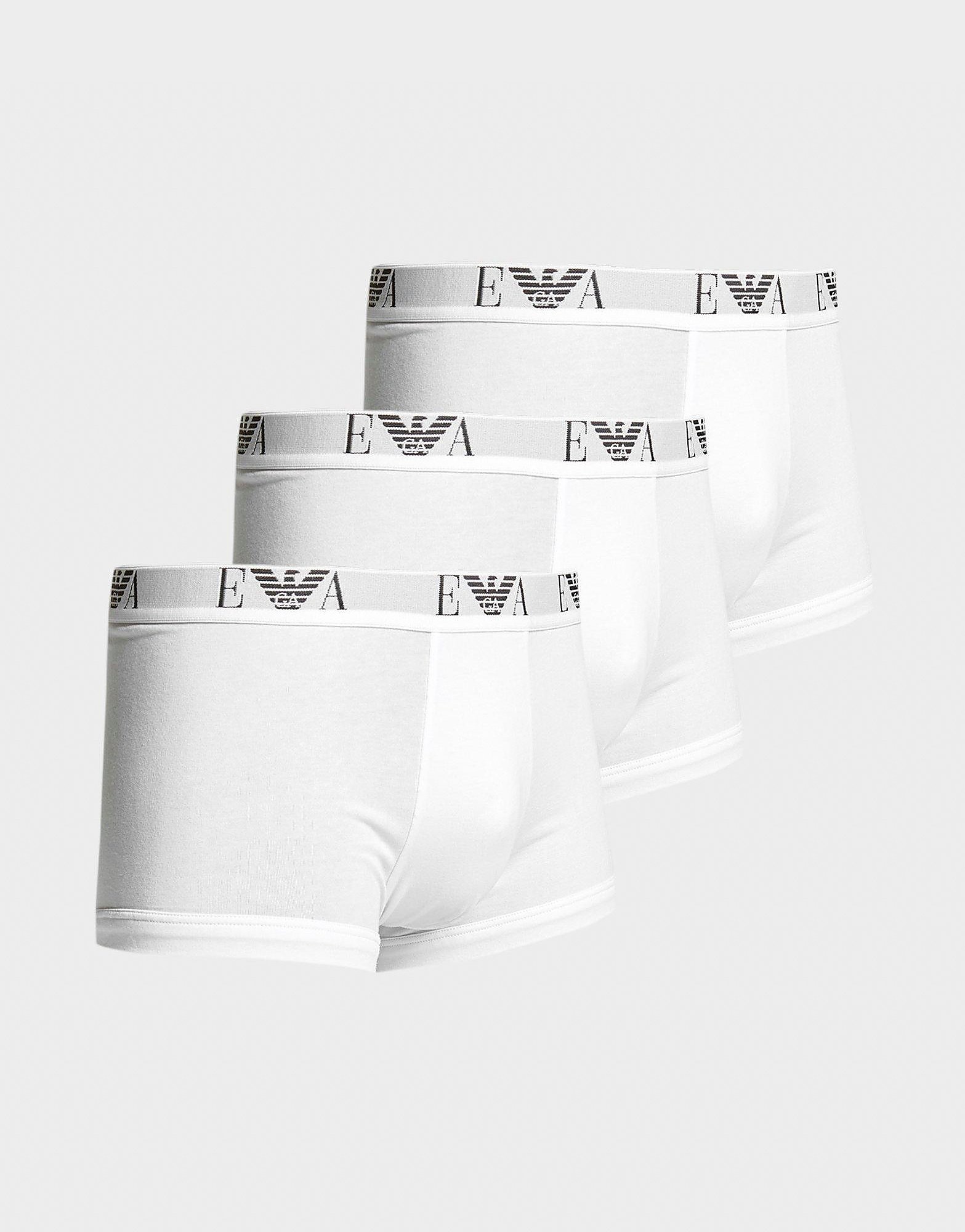 Emporio Armani Loungewear 3 Pack Trunks - White - Mens, White