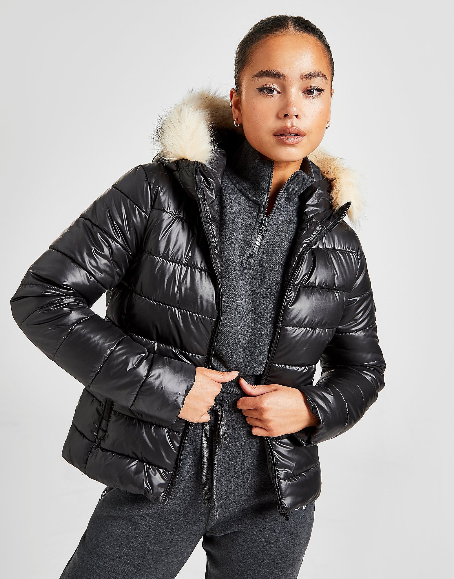 

Gym King High Shine Fur Jacket - Only at JD - Black/Brown - Womens, Black/Brown