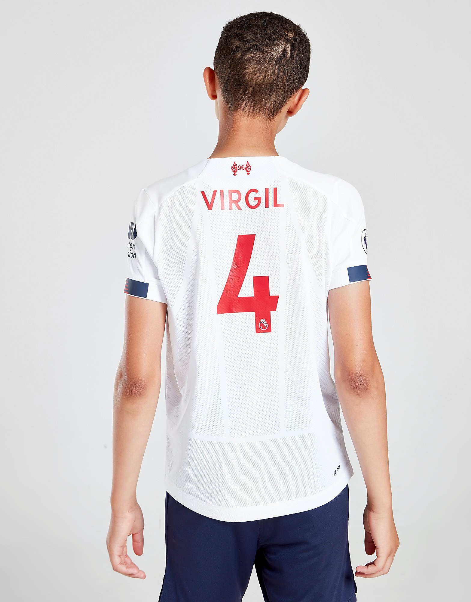 New Balance Liverpool FC 19/20 Virgil #4 Away Shirt Junior - Blanc, Blanc