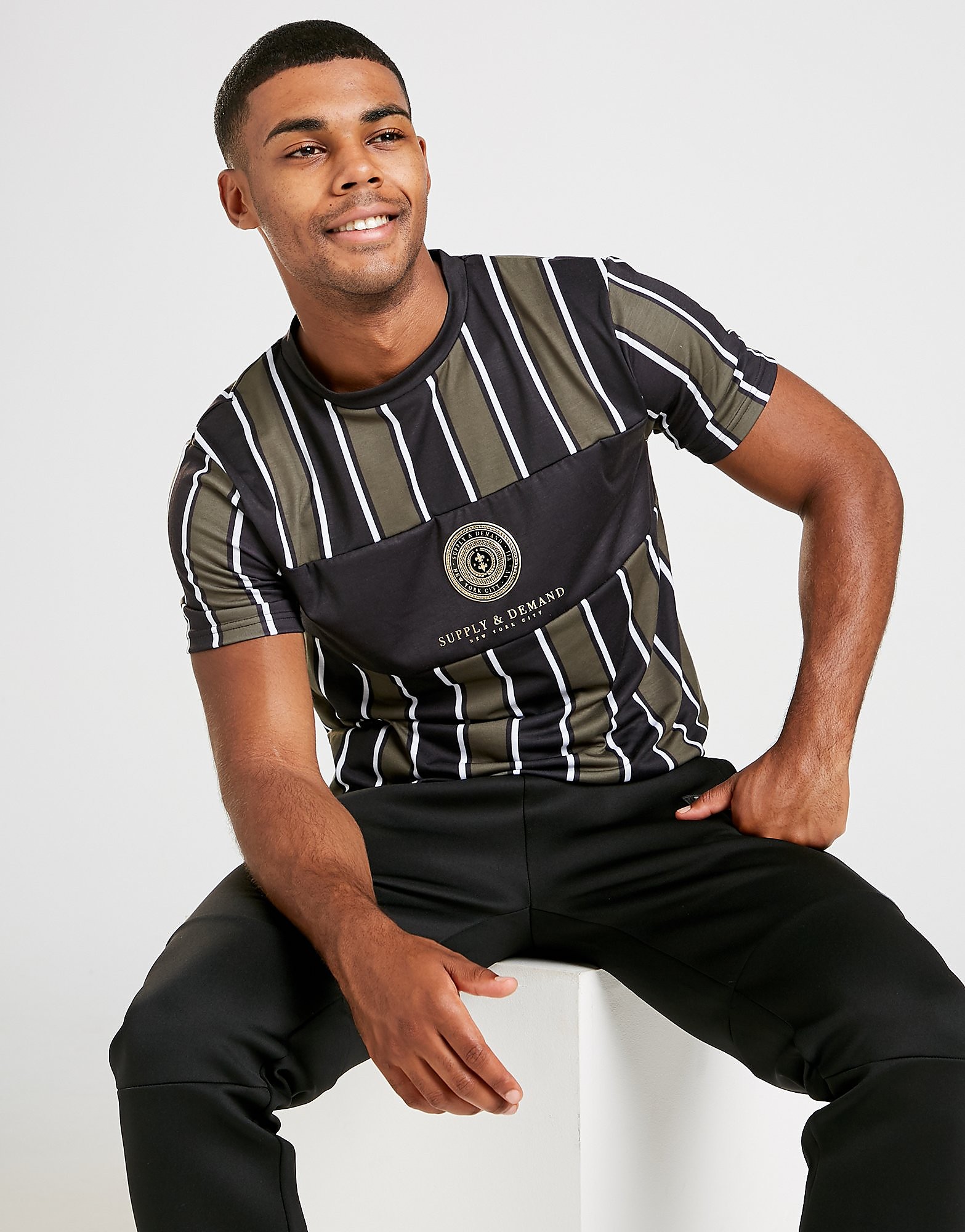 

Supply & Demand Harriot T-Shirt - Green/Black - Mens, Green/Black