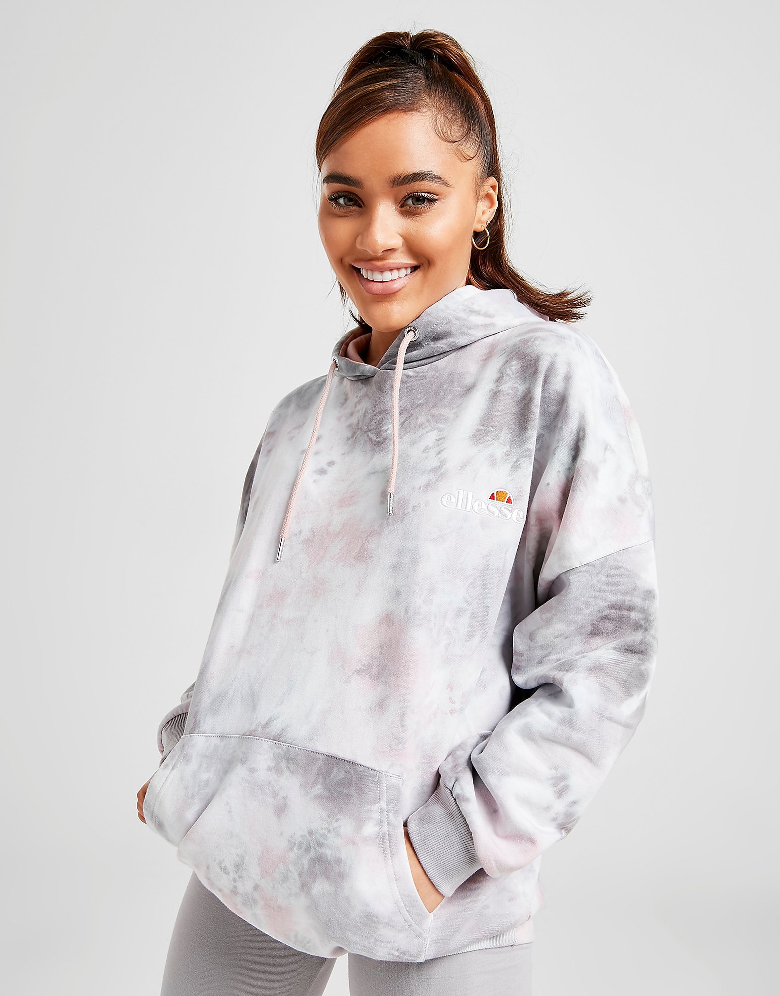 

Ellesse Tie Dye All Over Print Boyfriend Hoodie - Only at JD - Grey/Pink - Womens, Grey/Pink